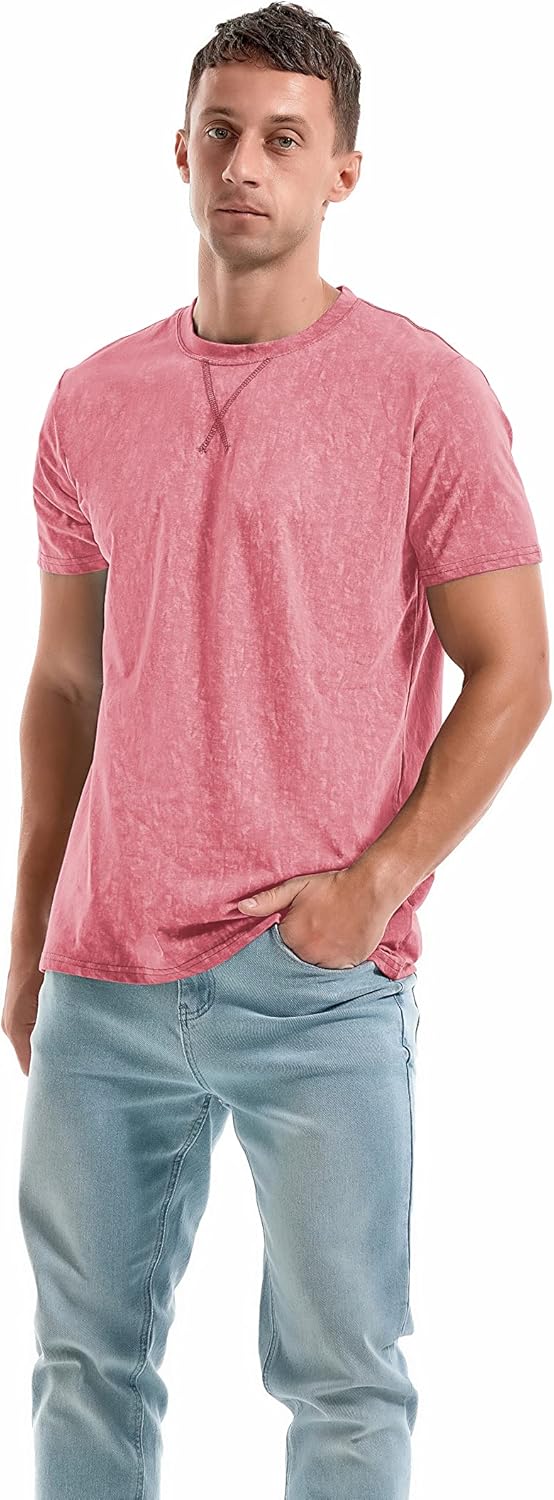 Men's T-Shirts Premium Cotton Crew Neck Tees Soft Washable Casual T-Shirt - Picture 33 of 72