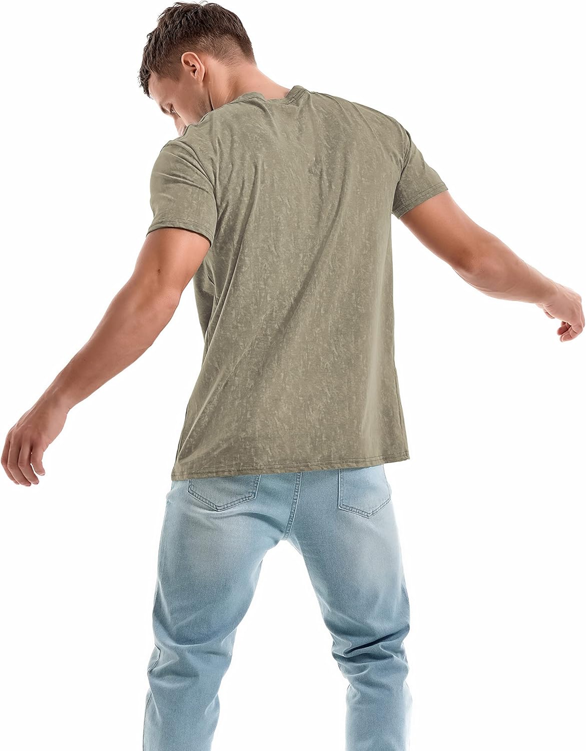 Men's T-Shirts Premium Cotton Crew Neck Tees Soft Washable Casual T-Shirt - Picture 43 of 72