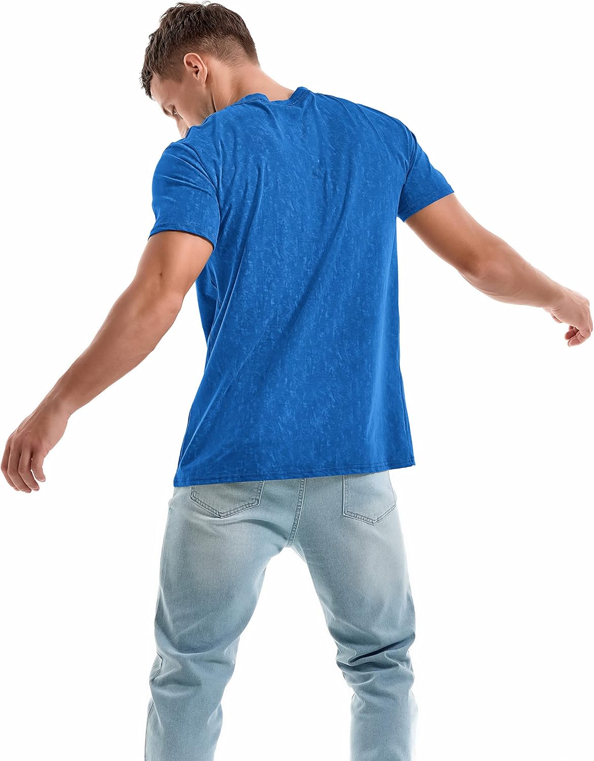 Men's T-Shirts Premium Cotton Crew Neck Tees Soft Washable Casual T-Shirt - Picture 54 of 72