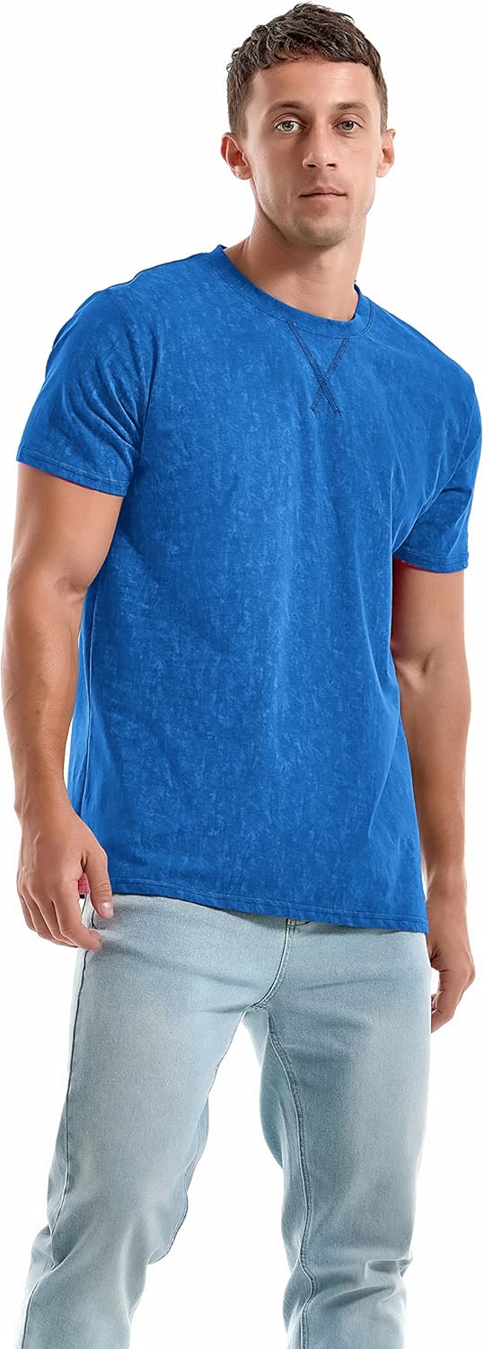 Men's T-Shirts Premium Cotton Crew Neck Tees Soft Washable Casual T-Shirt - Picture 56 of 72