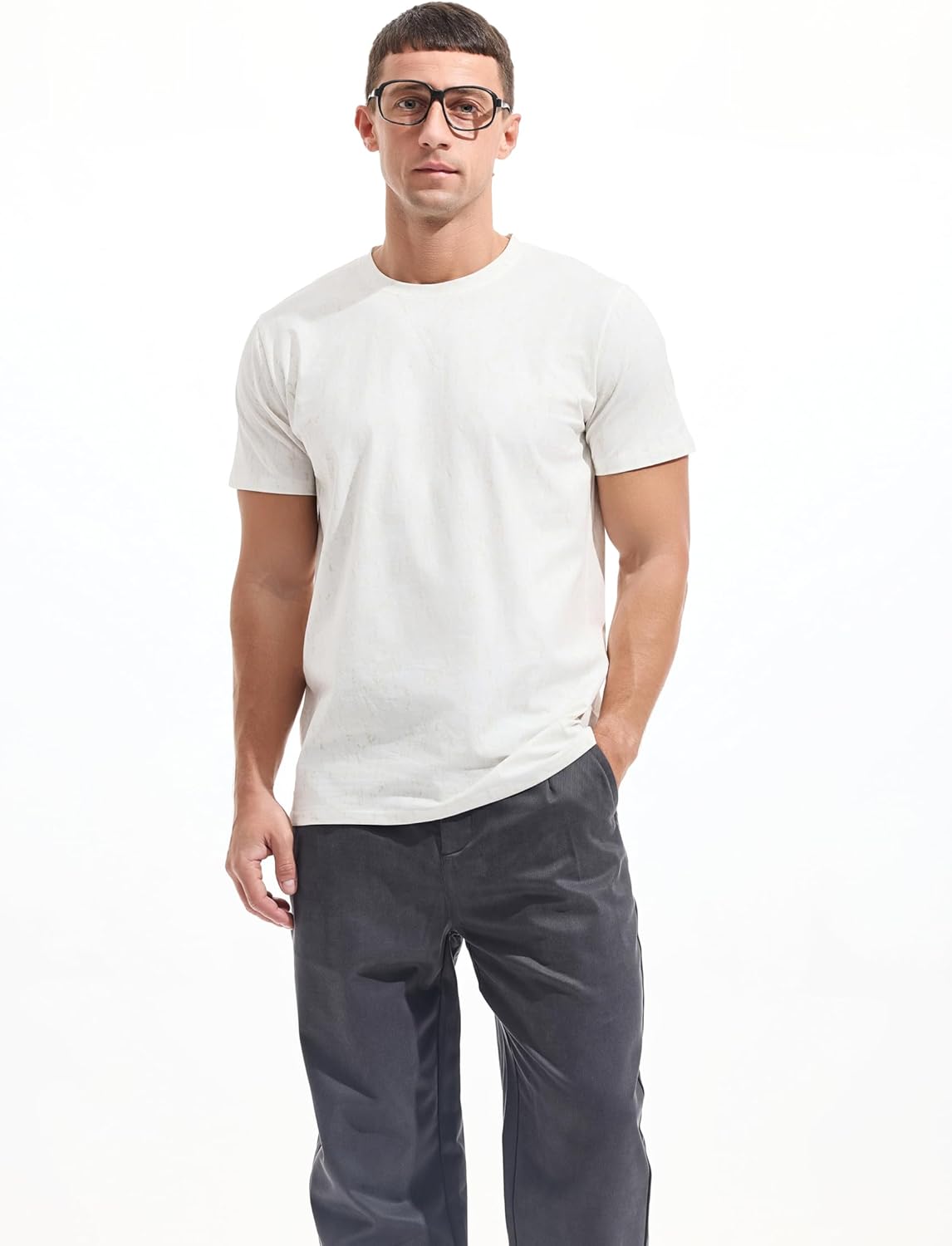 Men's T-Shirts Premium Cotton Crew Neck Tees Soft Washable Casual T-Shirt - Picture 60 of 72