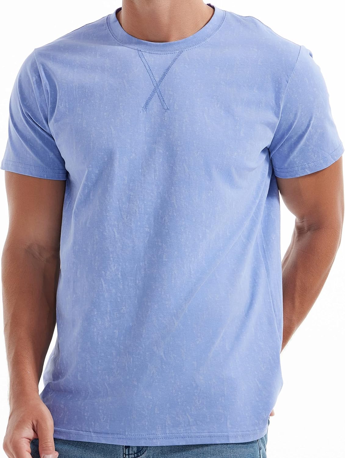 Men's T-Shirts Premium Cotton Crew Neck Tees Soft Washable Casual T-Shirt - Picture 63 of 72