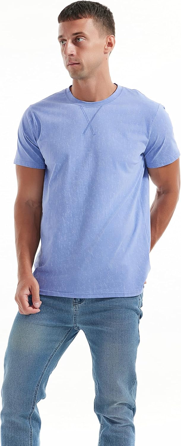 Men's T-Shirts Premium Cotton Crew Neck Tees Soft Washable Casual T-Shirt - Picture 64 of 72