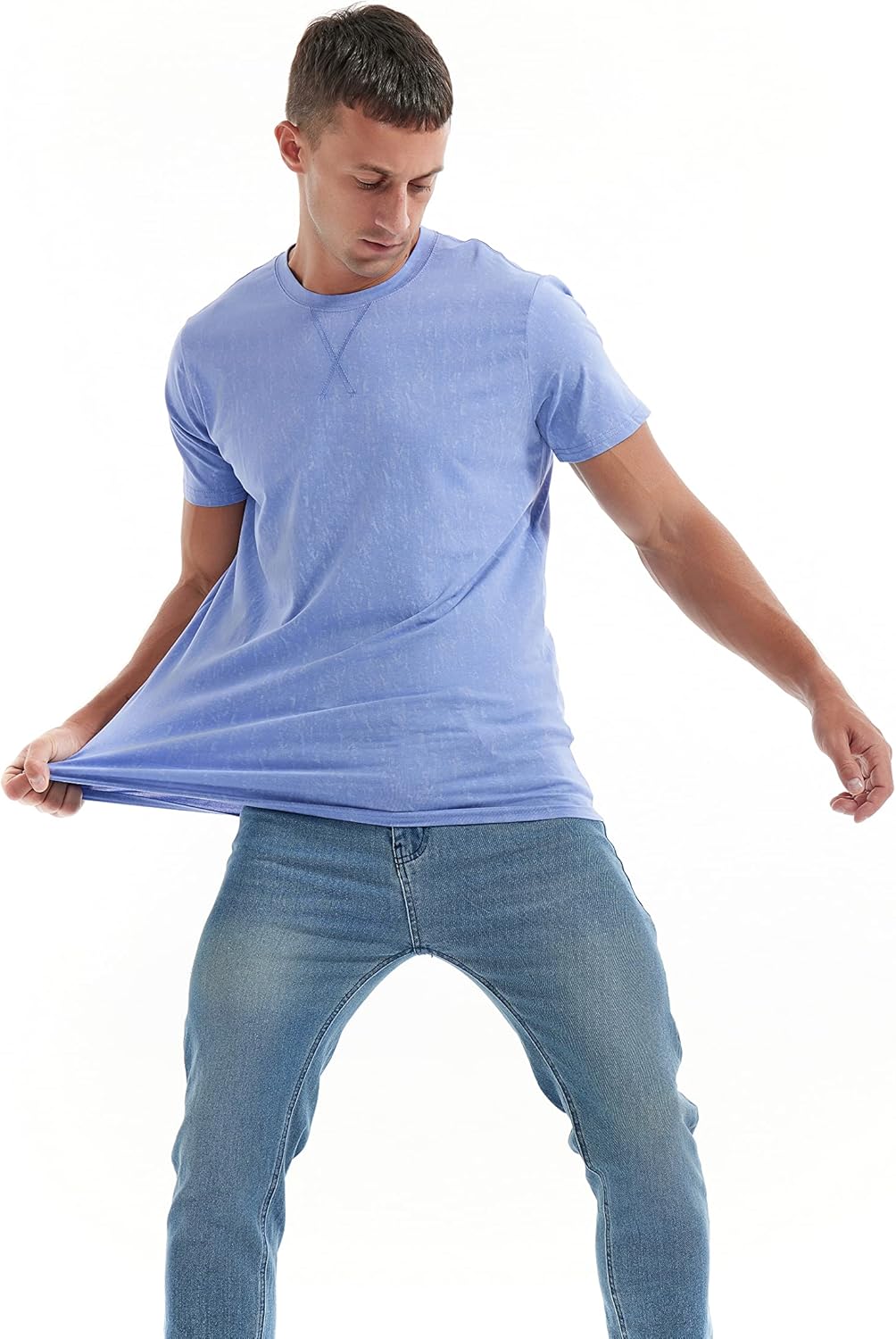 Men's T-Shirts Premium Cotton Crew Neck Tees Soft Washable Casual T-Shirt - Picture 67 of 72