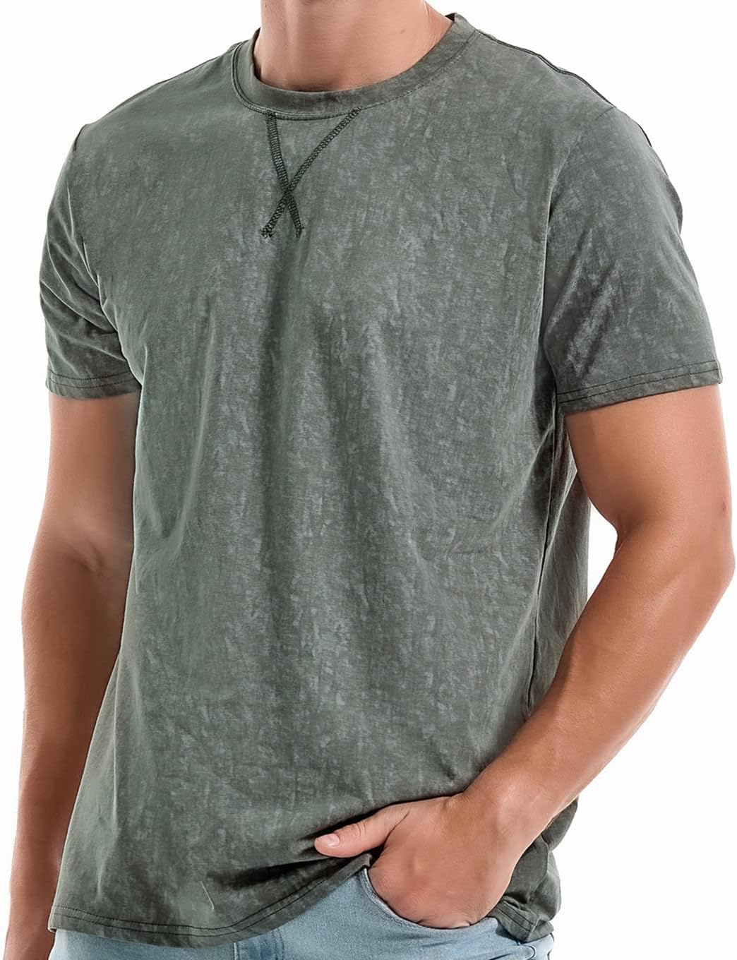 Men's T-Shirts Premium Cotton Crew Neck Tees Soft Washable Casual T-Shirt - Picture 68 of 72