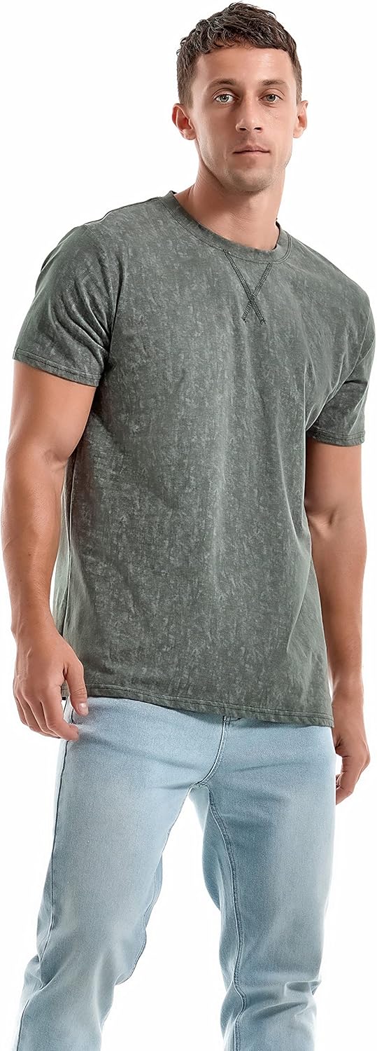 Men's T-Shirts Premium Cotton Crew Neck Tees Soft Washable Casual T-Shirt - Picture 71 of 72
