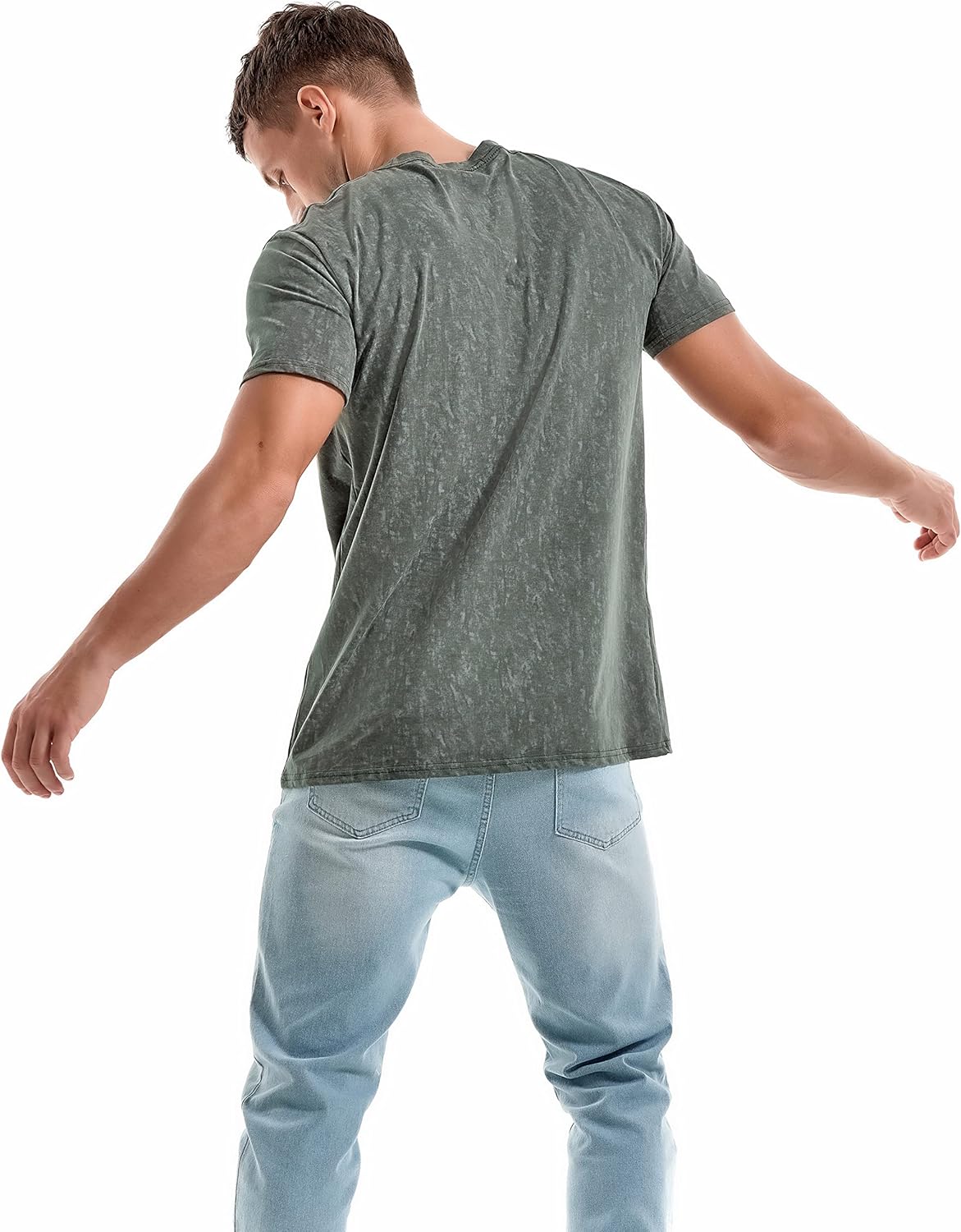 Men's T-Shirts Premium Cotton Crew Neck Tees Soft Washable Casual T-Shirt - Picture 72 of 72