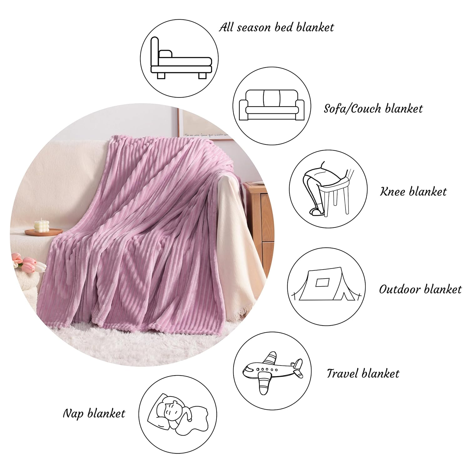 Soft Plush Flannel Baby Blanket, Warm Toddler Blanket for Crib & Stroller - Picture 46 of 238