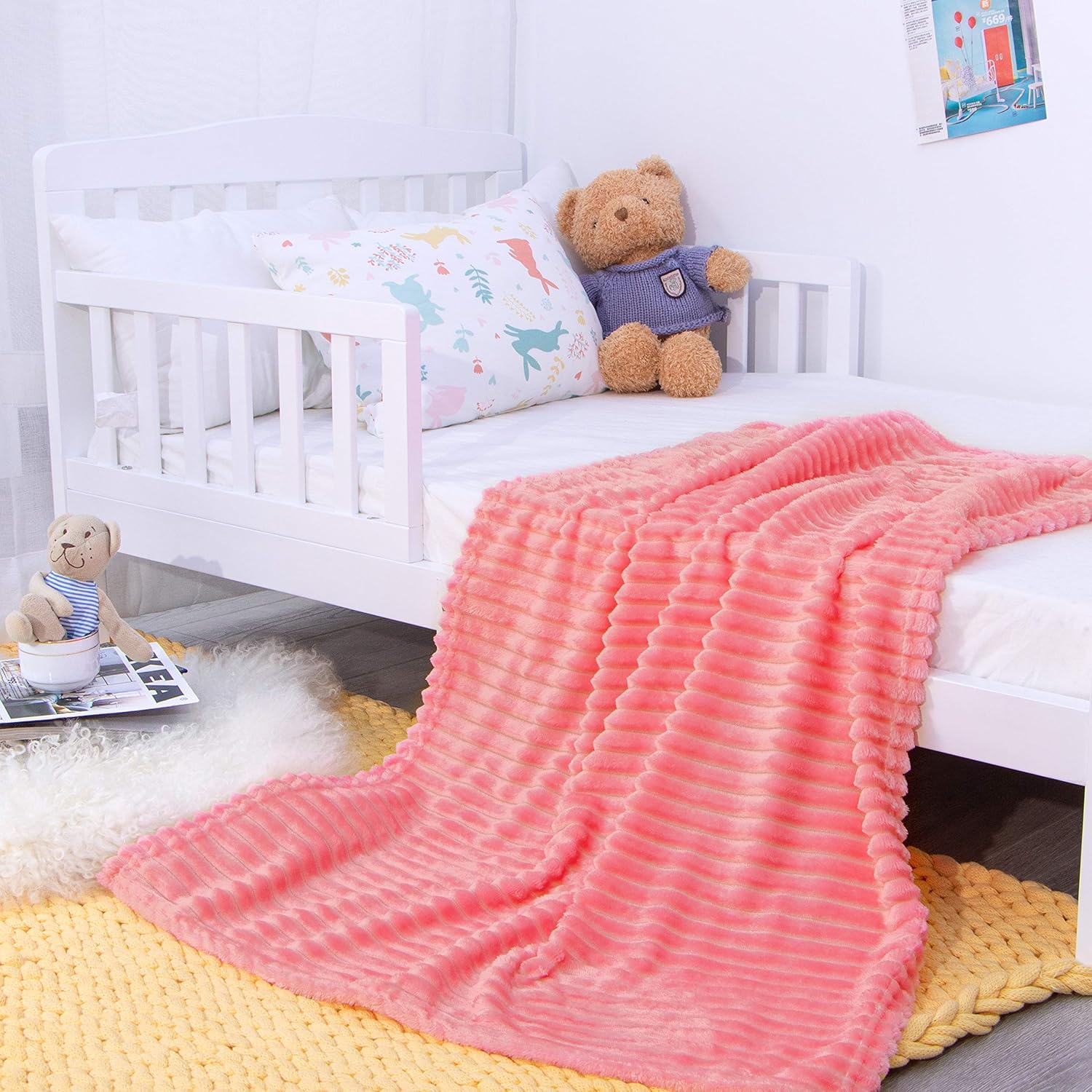 Soft Plush Flannel Baby Blanket, Warm Toddler Blanket for Crib & Stroller - Picture 89 of 238