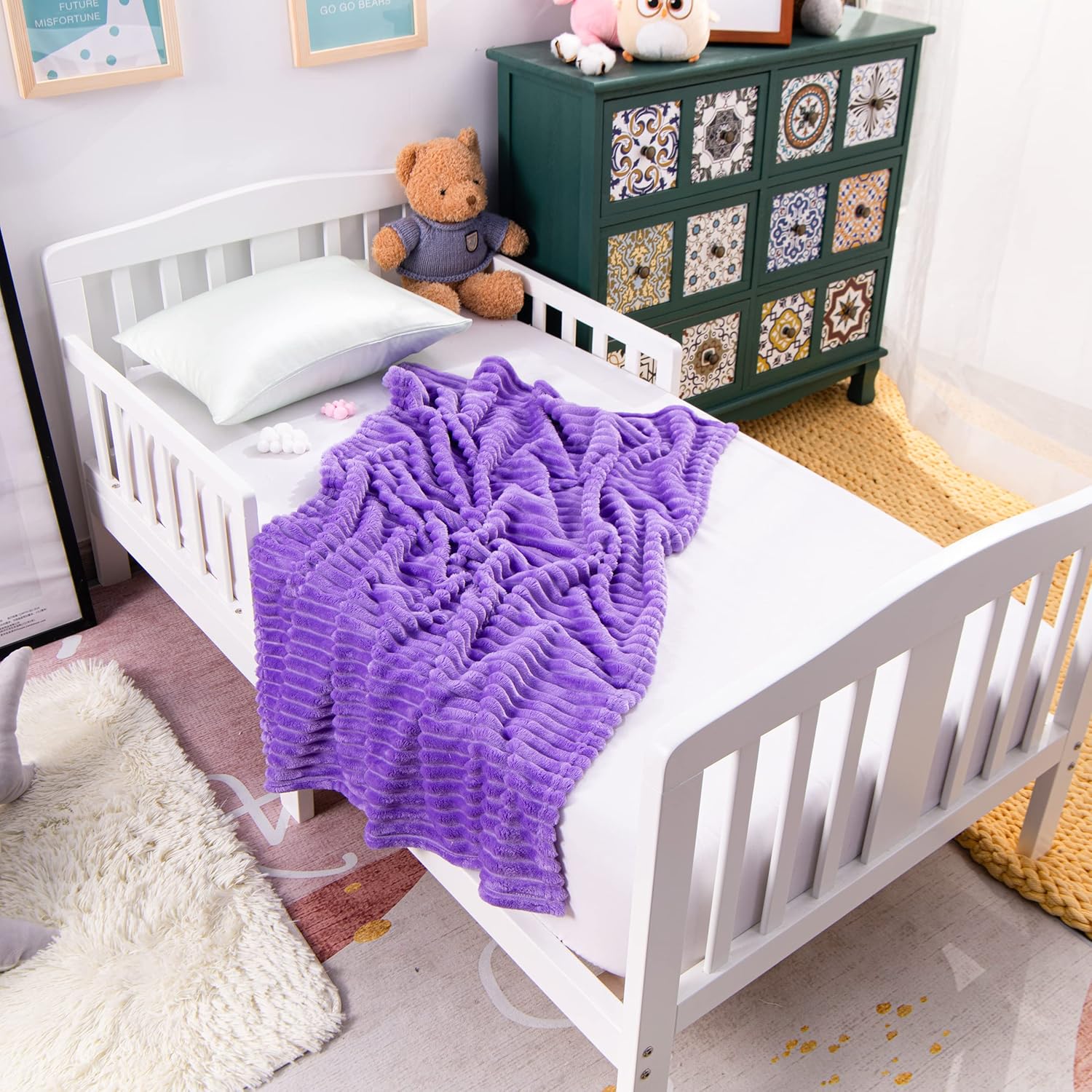 Soft Plush Flannel Baby Blanket, Warm Toddler Blanket for Crib & Stroller - Picture 104 of 238