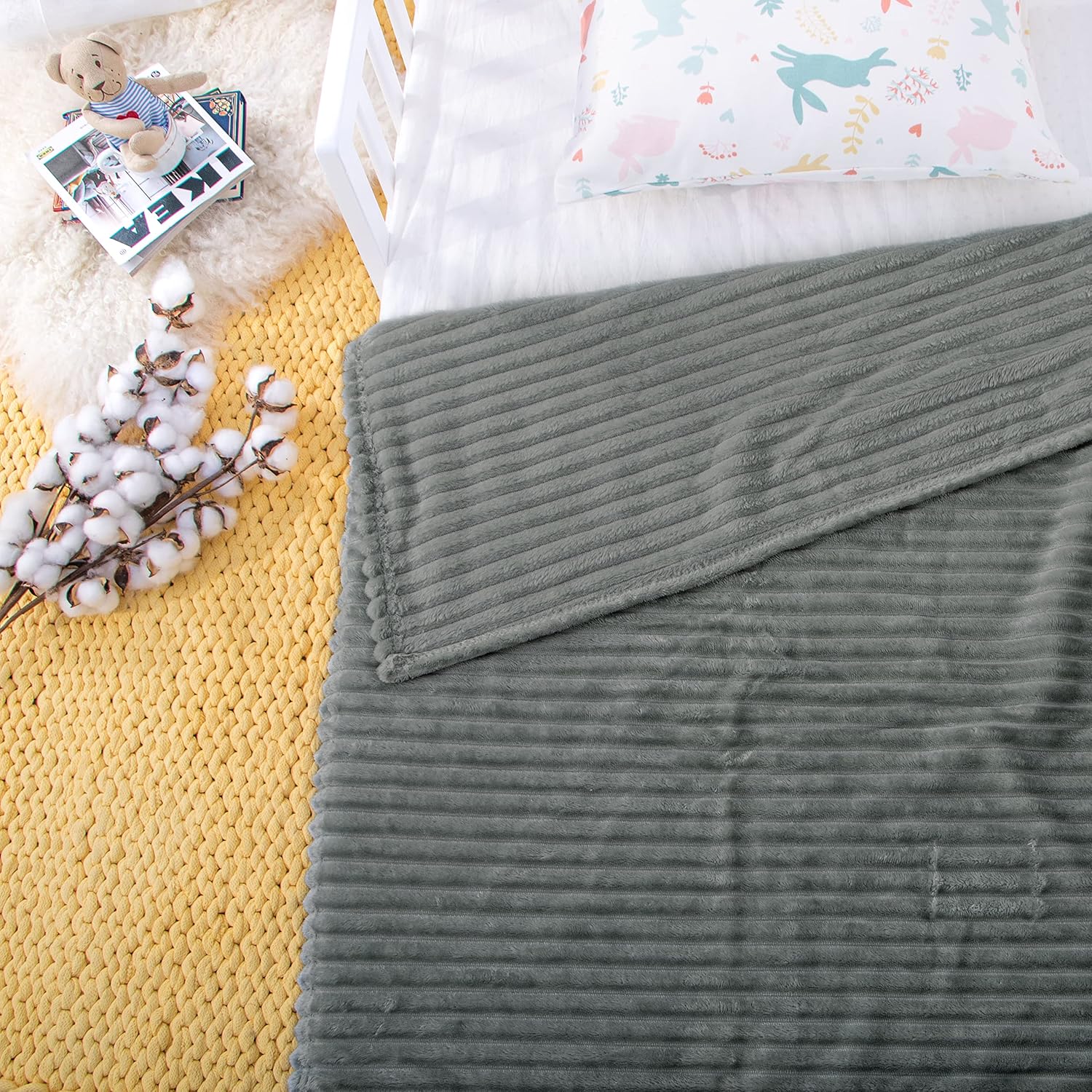 Soft Plush Flannel Baby Blanket, Warm Toddler Blanket for Crib & Stroller - Picture 208 of 238