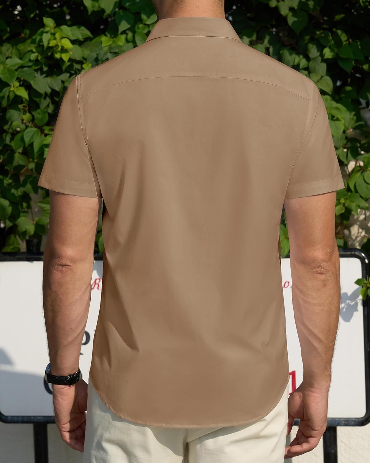 Herren Kurzarm Hemden Stretch Fleckenschutz Freizeit Button Down Hemden - Bild 36 von 94