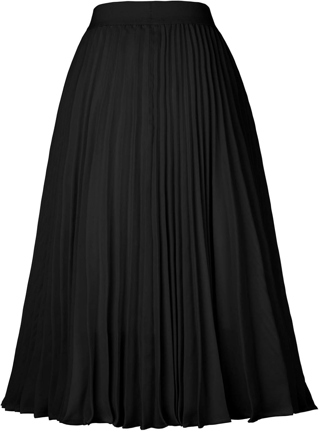 Women High Elastic Waist Pleated Chiffon Skirt Midi Swing A-line Skirts - Picture 24 of 168