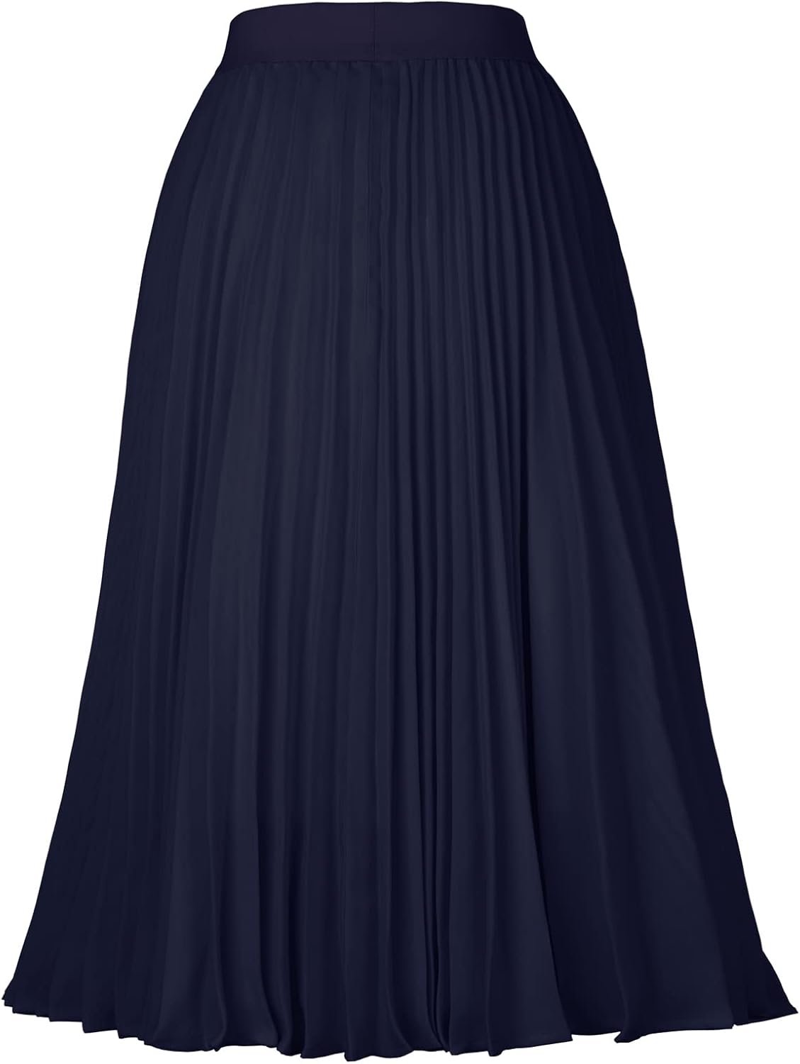 Women High Elastic Waist Pleated Chiffon Skirt Midi Swing A-line Skirts - Picture 44 of 168