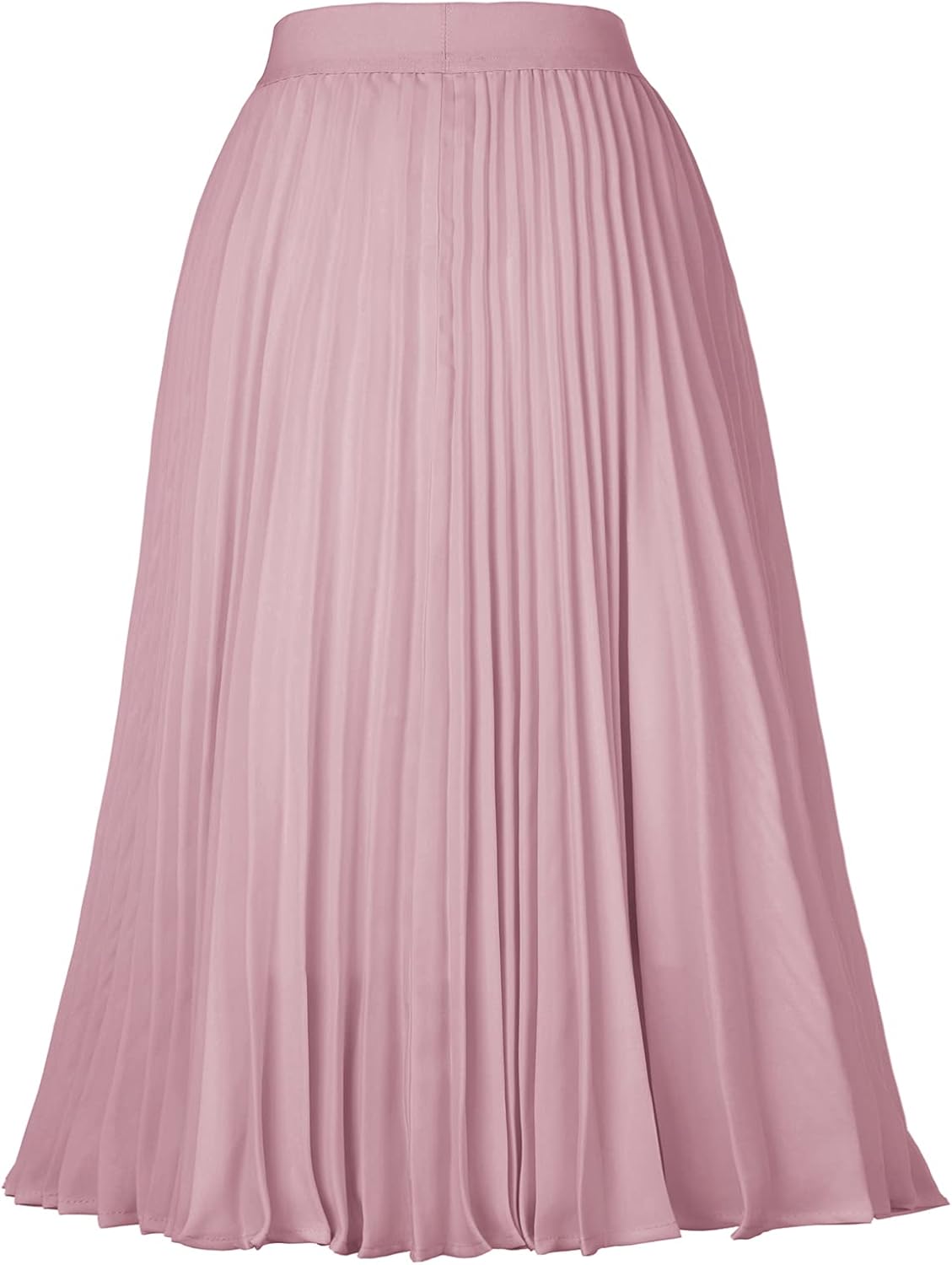 Women High Elastic Waist Pleated Chiffon Skirt Midi Swing A-line Skirts - Picture 47 of 168