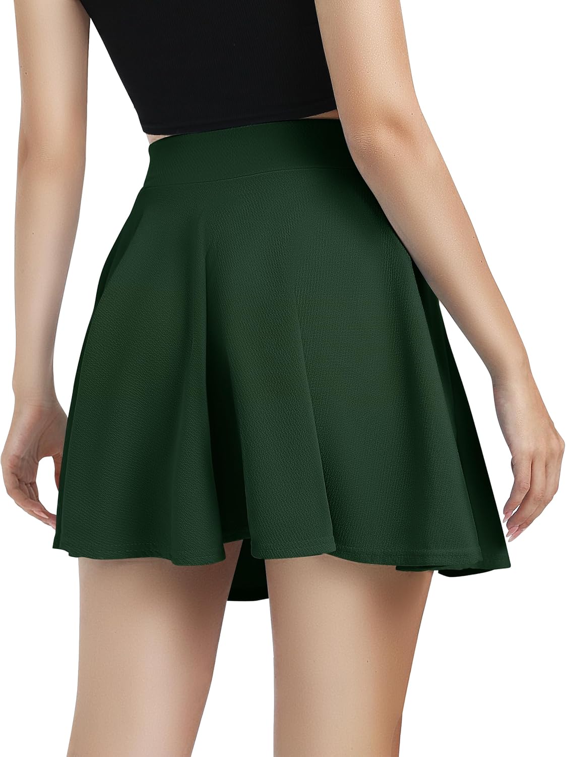 Damen Basic vielseitig dehnbar ausgestellt Freizeit Mini Skater Rock für Dating - Bild 50 von 113