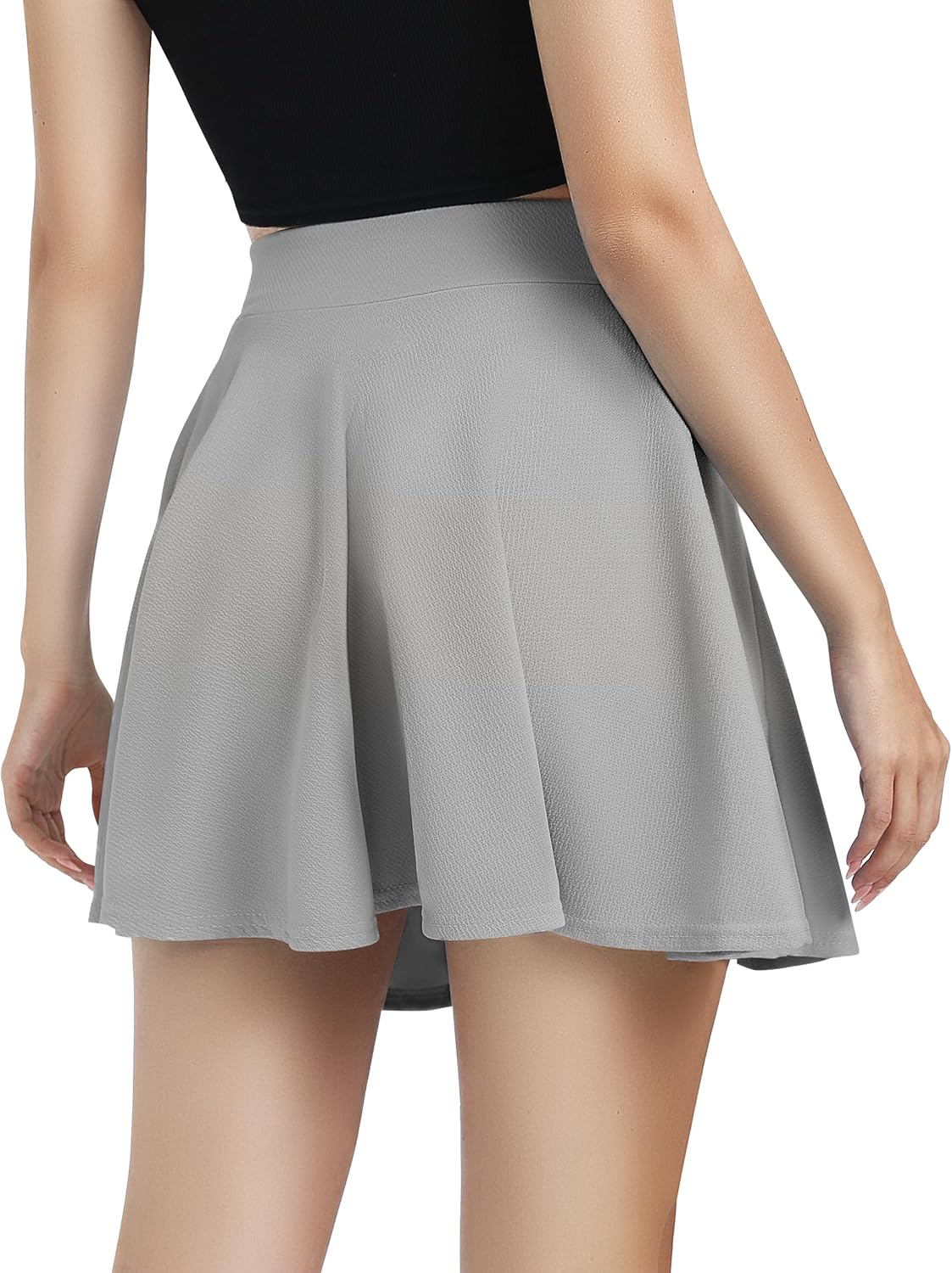 Damen Basic vielseitig dehnbar ausgestellt Freizeit Mini Skater Rock für Dating - Bild 59 von 113