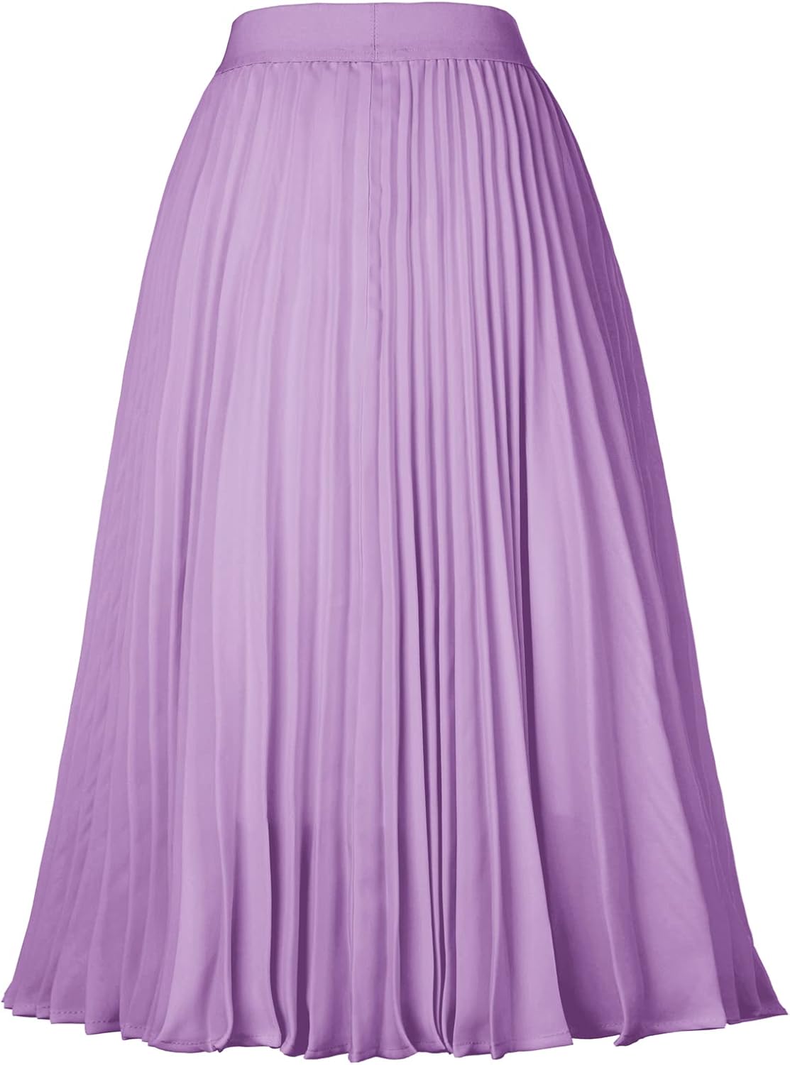 Women High Elastic Waist Pleated Chiffon Skirt Midi Swing A-line Skirts - Picture 96 of 168