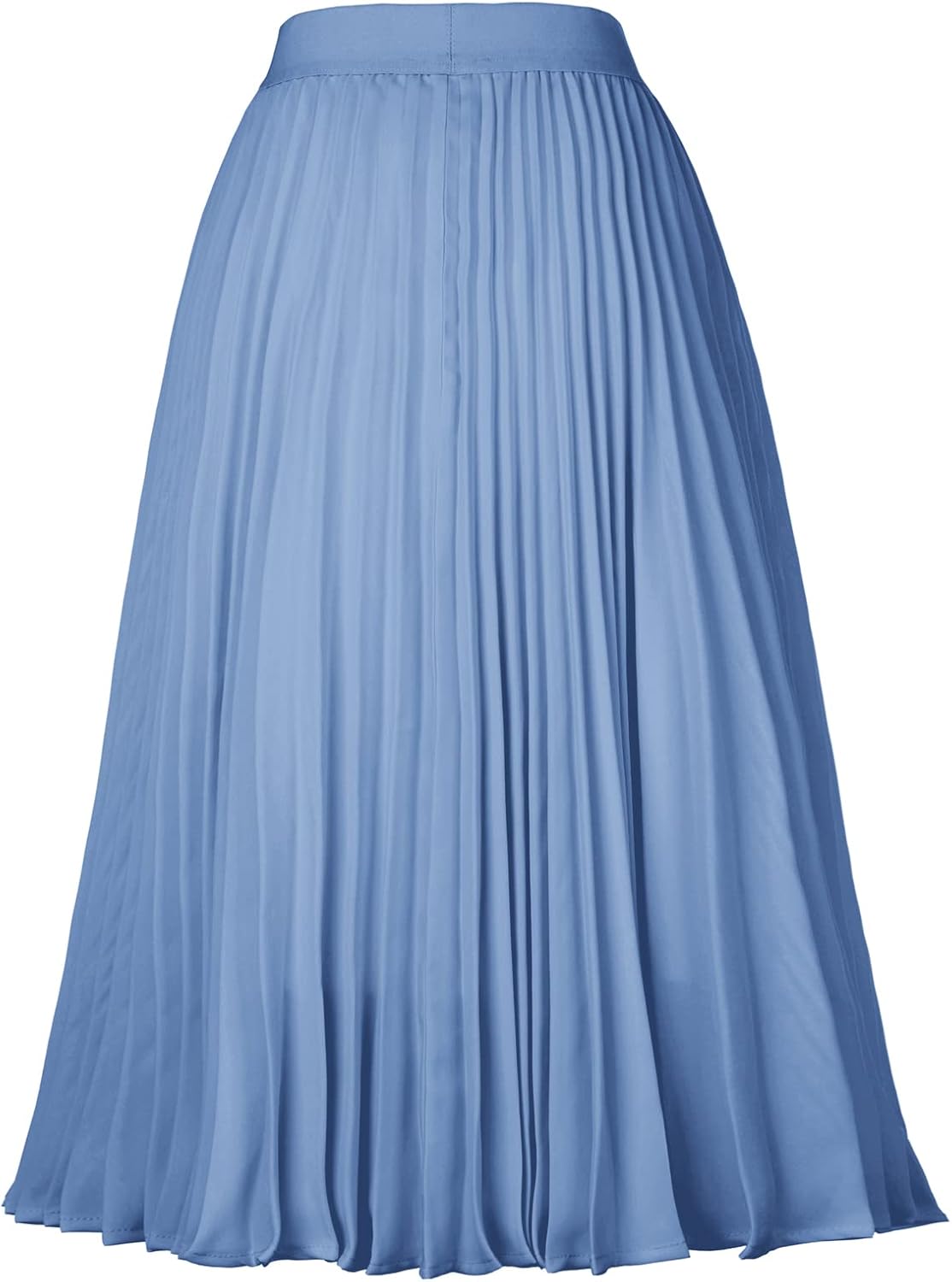 Women High Elastic Waist Pleated Chiffon Skirt Midi Swing A-line Skirts - Picture 105 of 168
