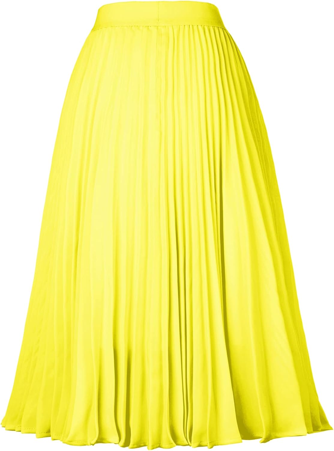Women High Elastic Waist Pleated Chiffon Skirt Midi Swing A-line Skirts - Picture 109 of 168
