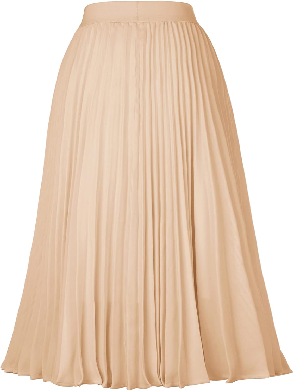 Women High Elastic Waist Pleated Chiffon Skirt Midi Swing A-line Skirts - Picture 117 of 168