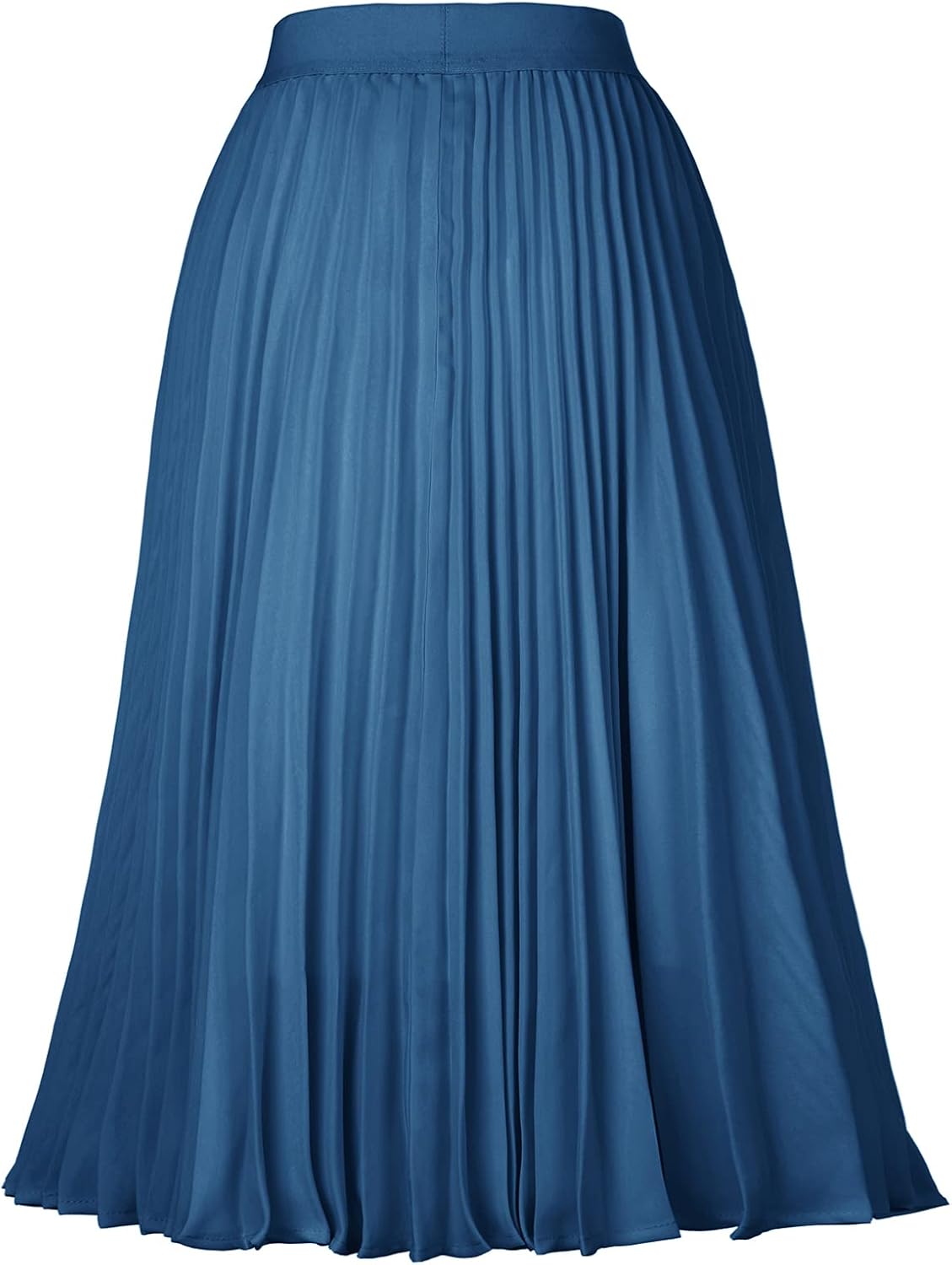 Women High Elastic Waist Pleated Chiffon Skirt Midi Swing A-line Skirts - Picture 121 of 168