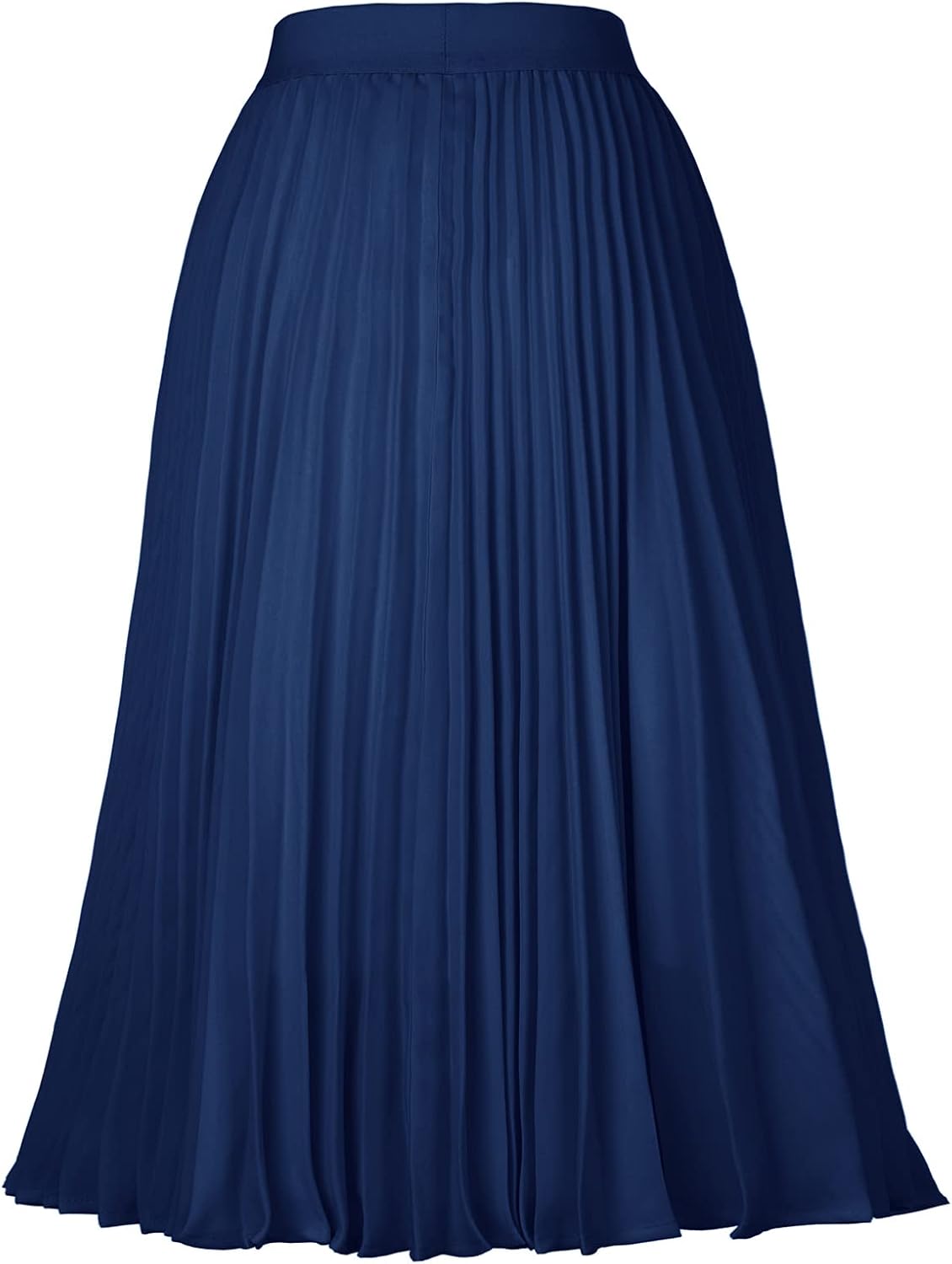 Women High Elastic Waist Pleated Chiffon Skirt Midi Swing A-line Skirts - Picture 124 of 168