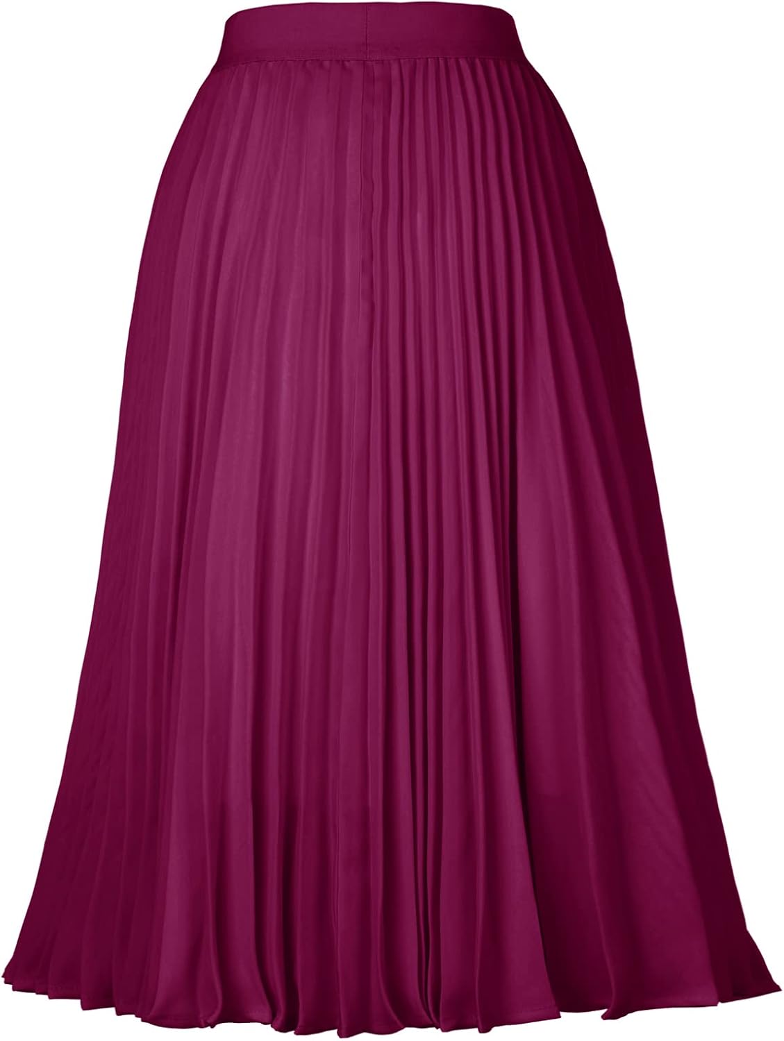 Women High Elastic Waist Pleated Chiffon Skirt Midi Swing A-line Skirts - Picture 127 of 168