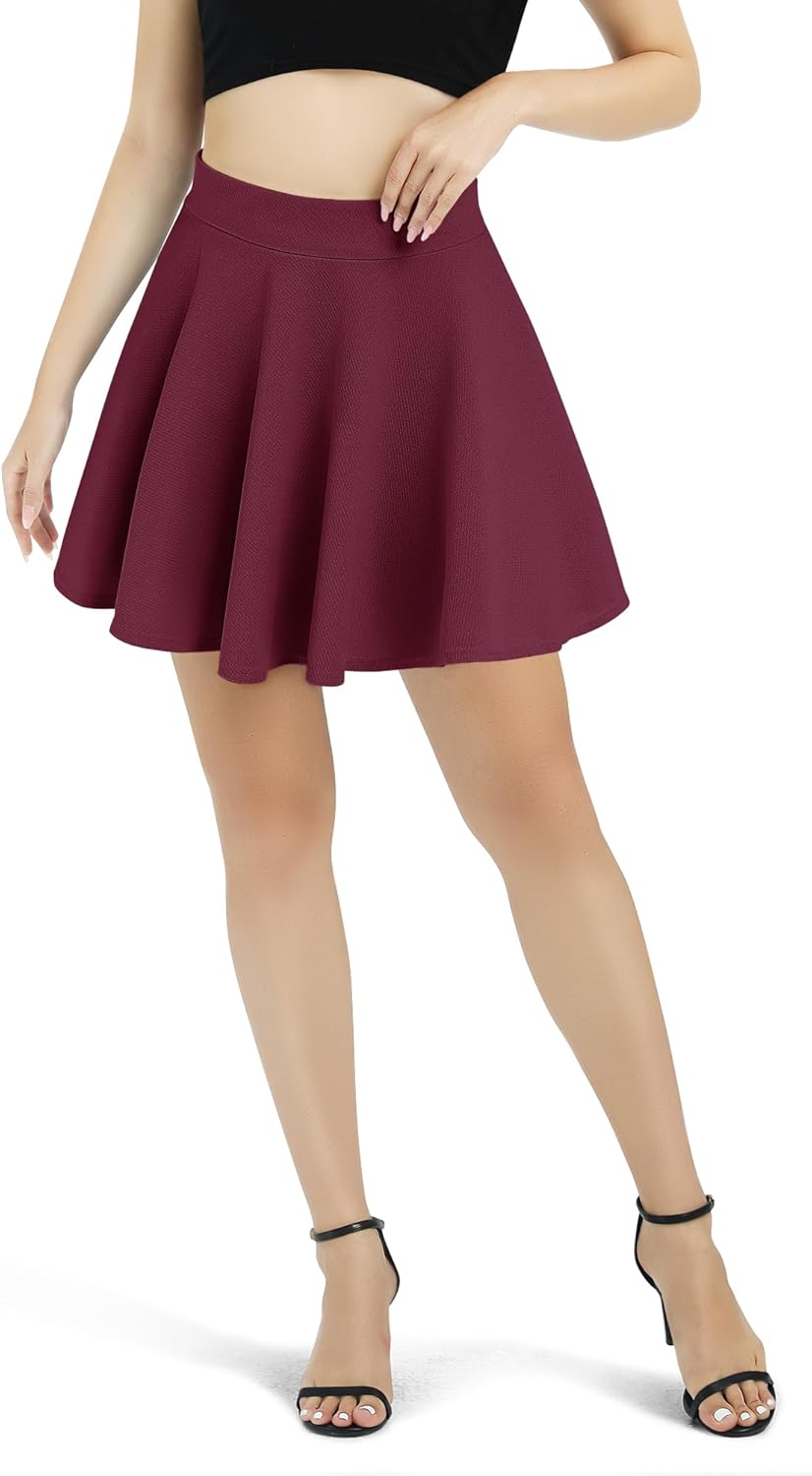 Damen Basic vielseitig dehnbar ausgestellt Freizeit Mini Skater Rock für Dating - Bild 103 von 113