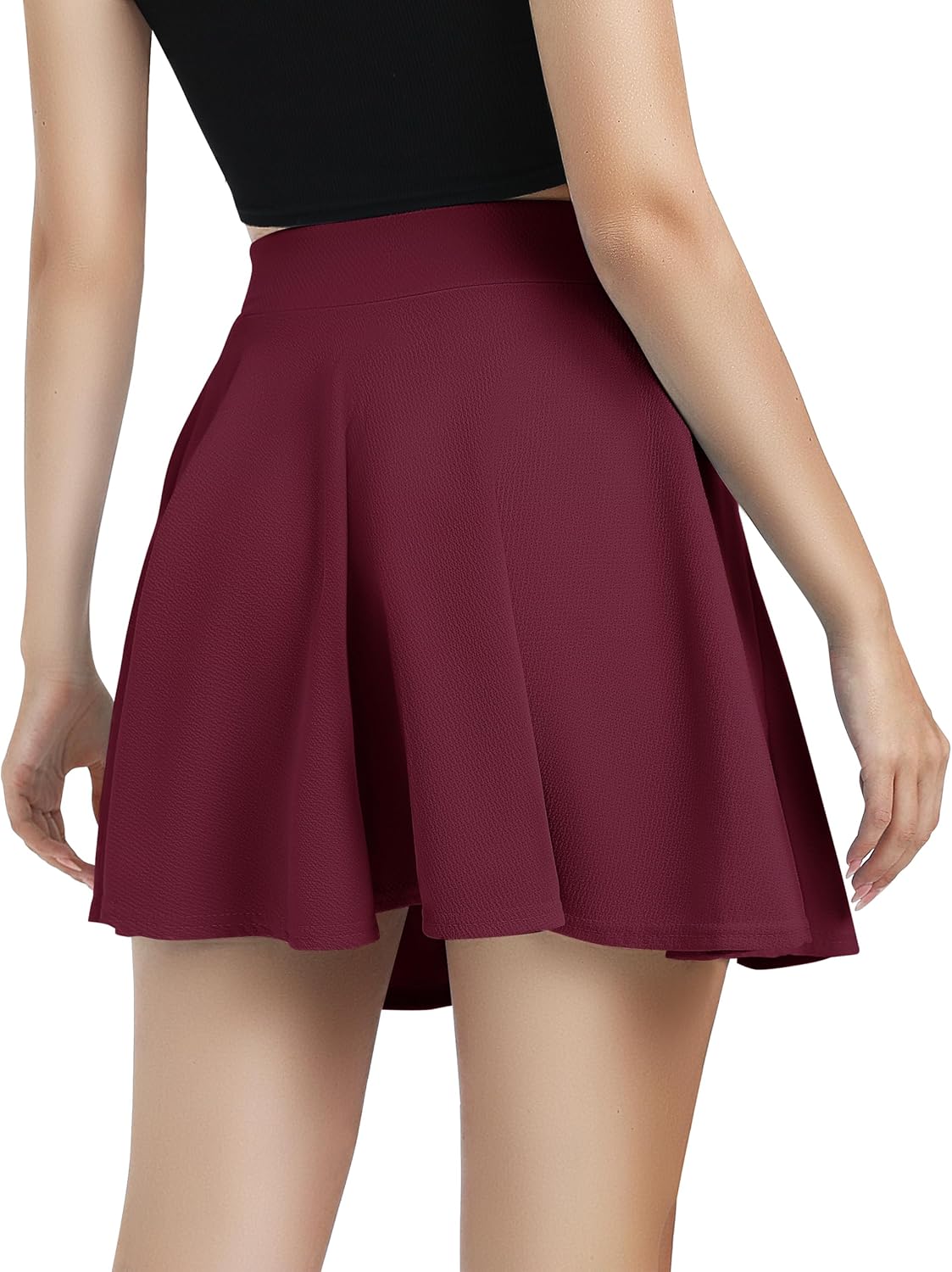 Damen Basic vielseitig dehnbar ausgestellt Freizeit Mini Skater Rock für Dating - Bild 105 von 113
