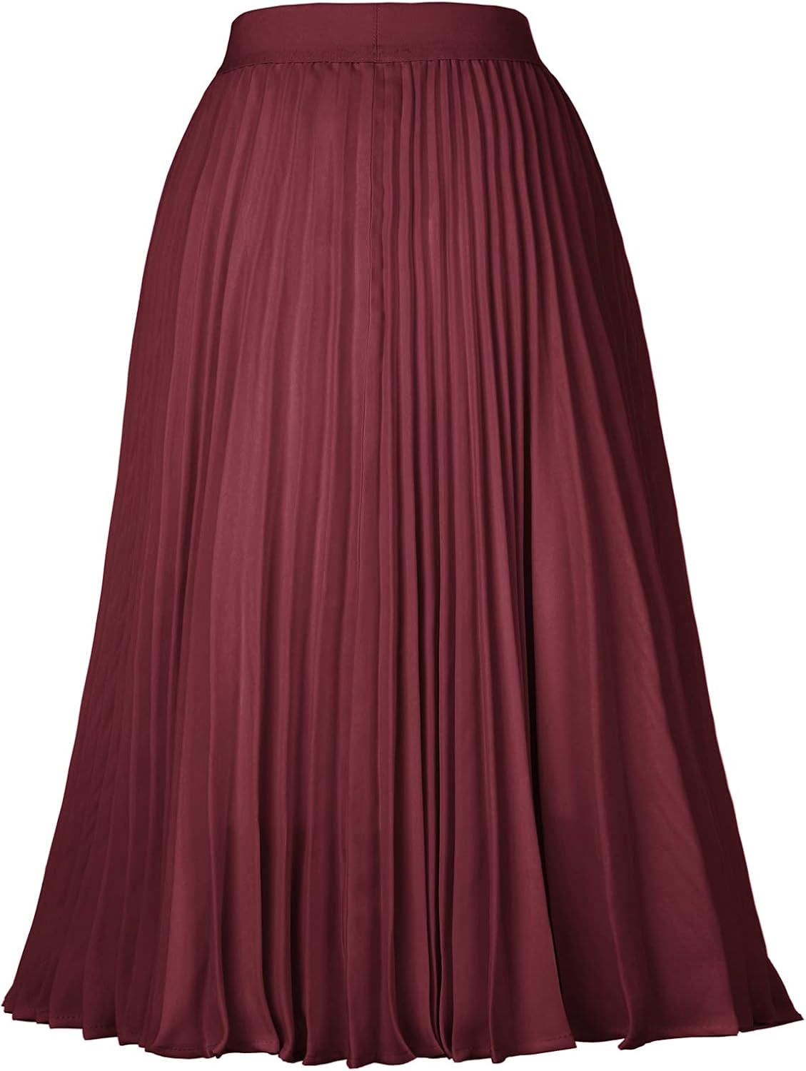 Women High Elastic Waist Pleated Chiffon Skirt Midi Swing A-line Skirts - Picture 152 of 168