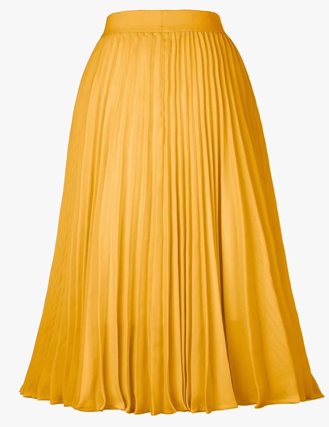 Women High Elastic Waist Pleated Chiffon Skirt Midi Swing A-line Skirts - Picture 156 of 168