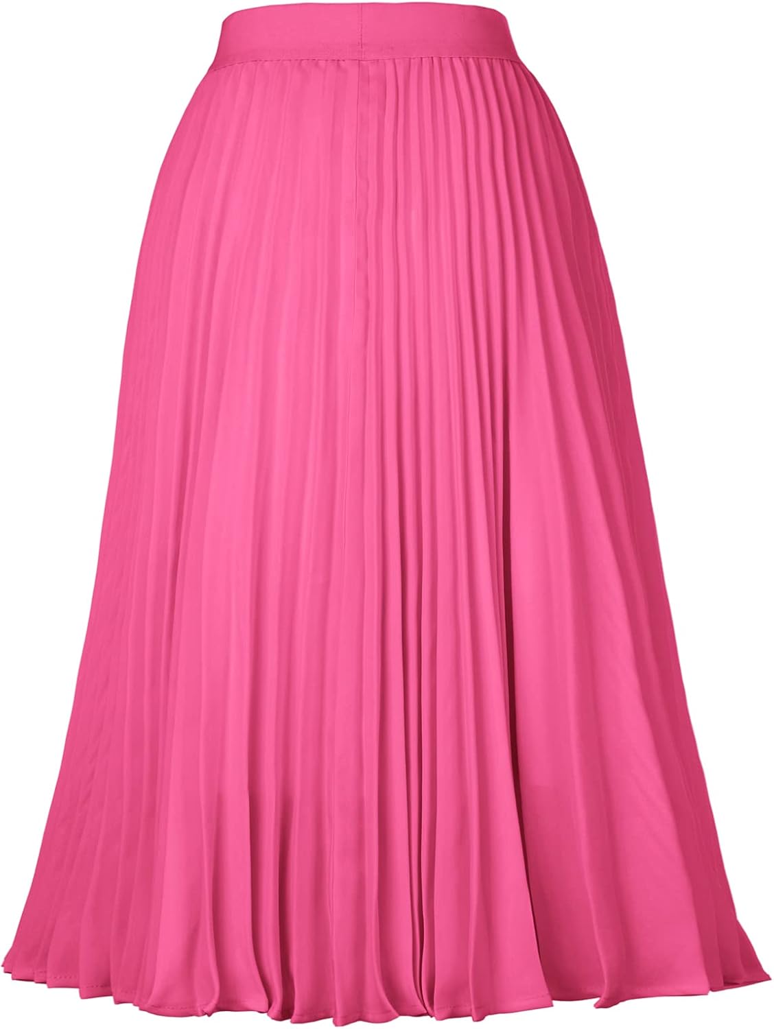 Women High Elastic Waist Pleated Chiffon Skirt Midi Swing A-line Skirts - Picture 163 of 168