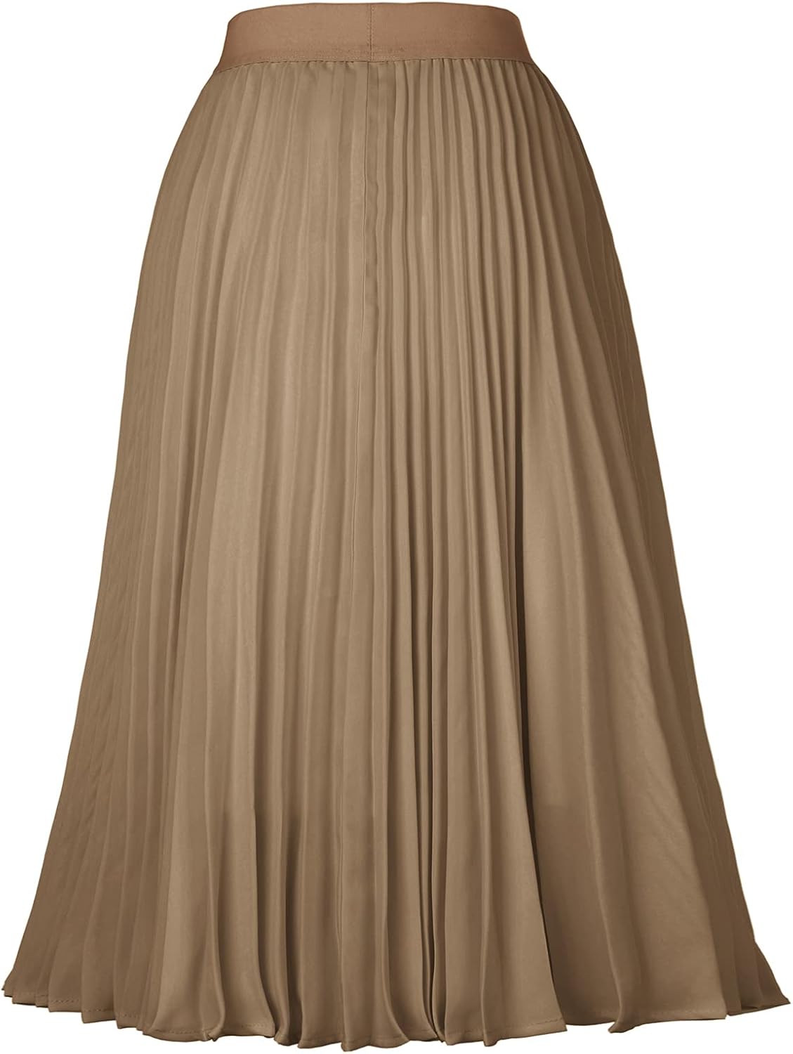 Women High Elastic Waist Pleated Chiffon Skirt Midi Swing A-line Skirts - Picture 167 of 168