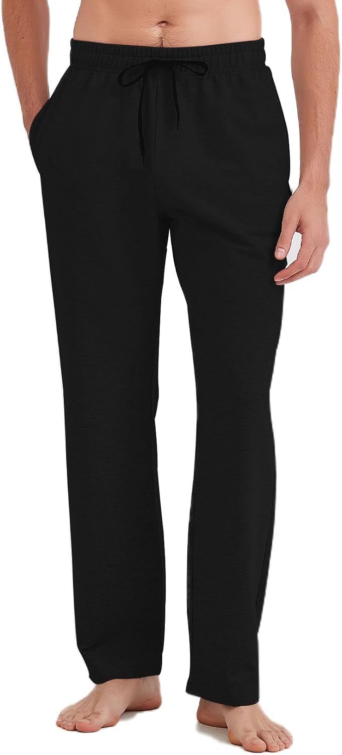 Große sportliche Herren Jogginghose lange Schrittlänge Sweatpants unten offen mit Taschen - Bild 16 von 22