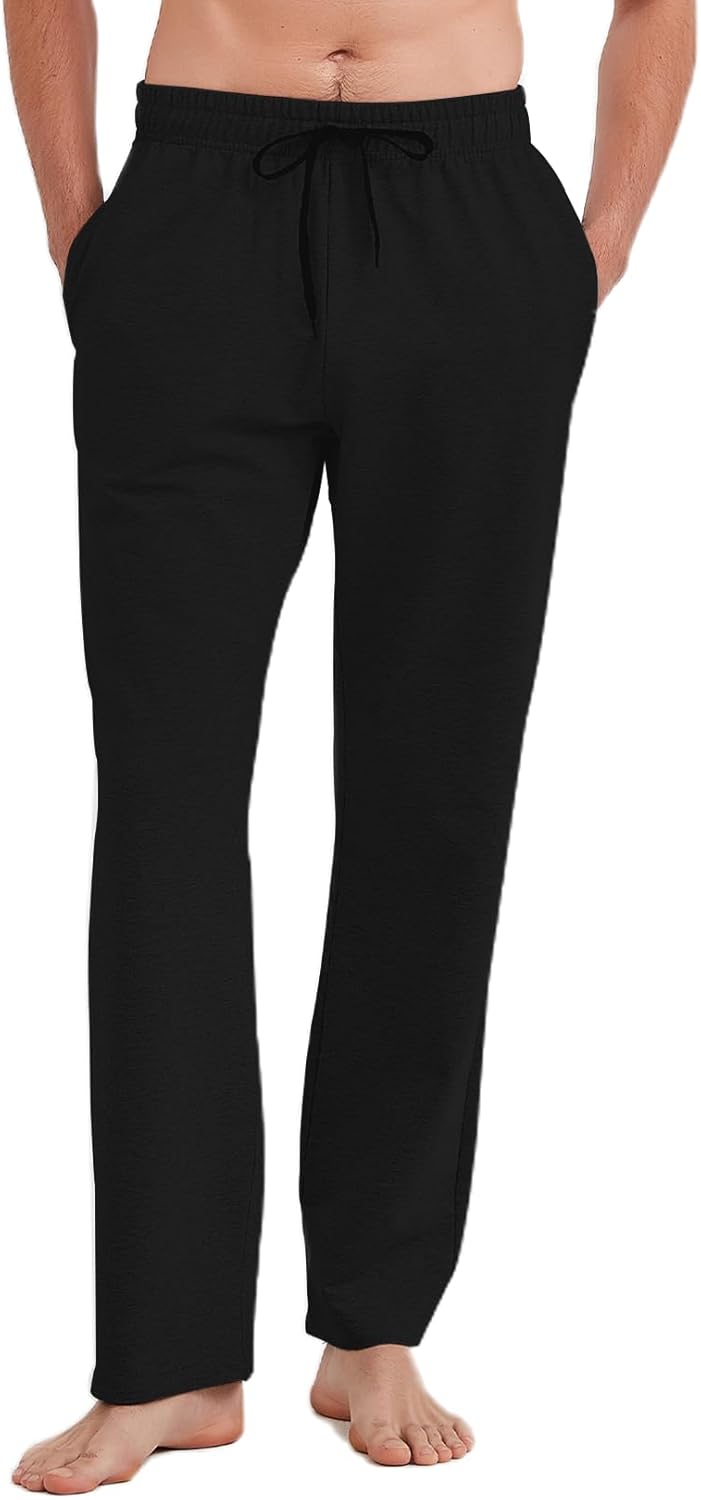 Große sportliche Herren Jogginghose lange Schrittlänge Sweatpants unten offen mit Taschen - Bild 17 von 22