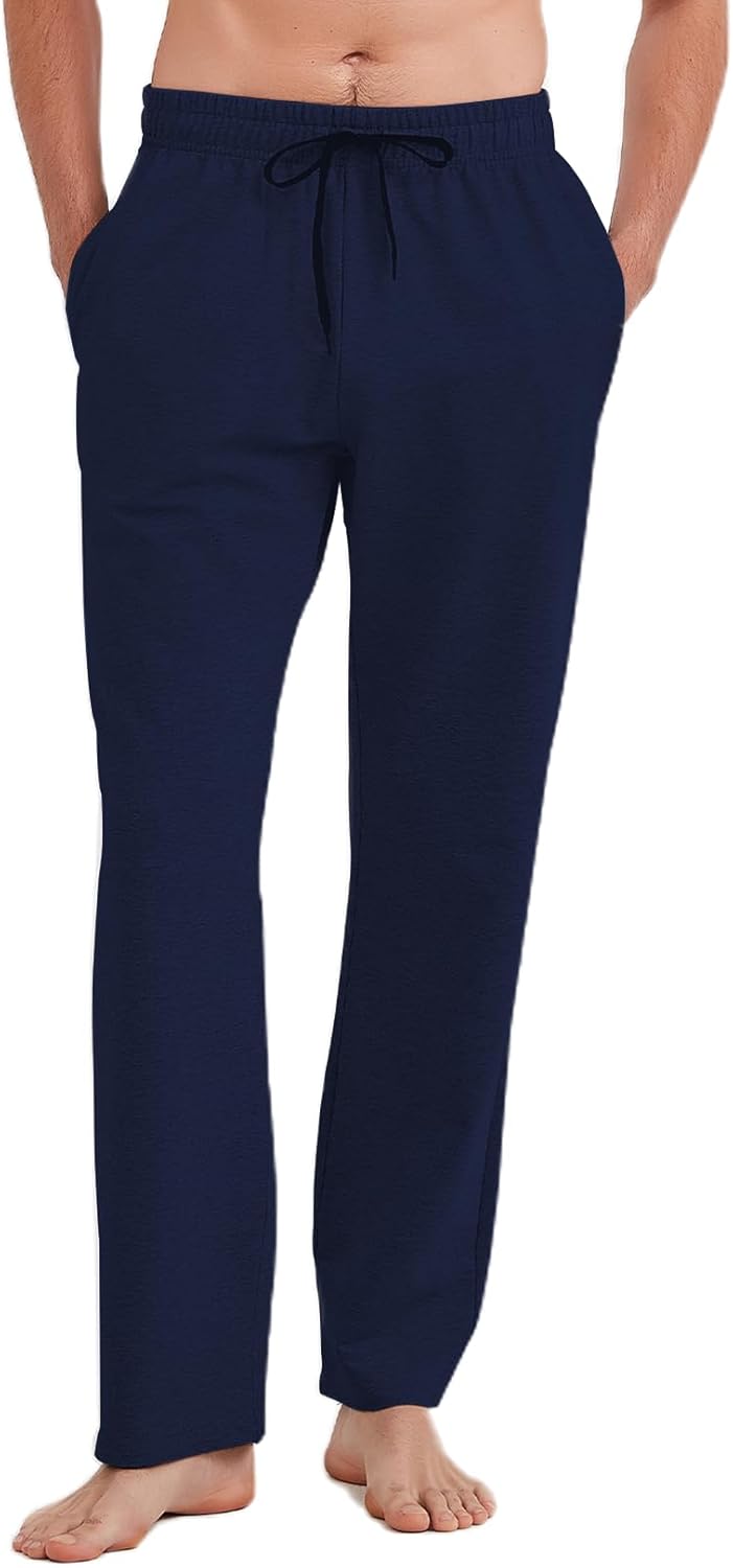 Große sportliche Herren Jogginghose lange Schrittlänge Sweatpants unten offen mit Taschen - Bild 20 von 22