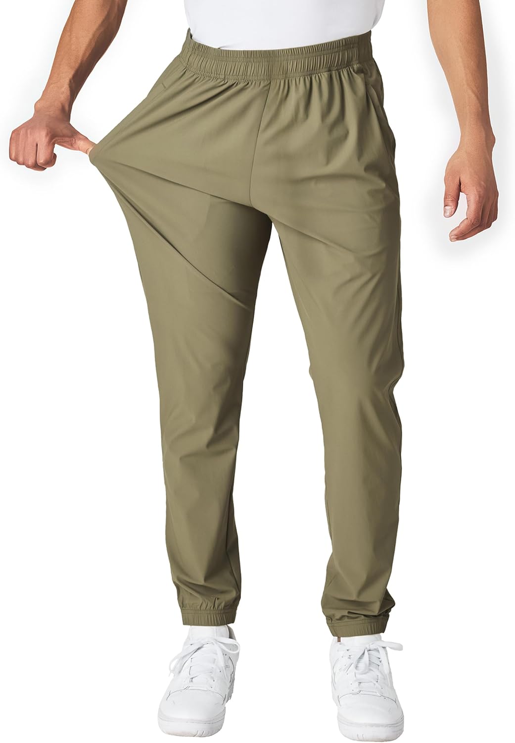 Herren Stretch Nylon Jogginghose Gym Training Sport Sweatpants mit Taschen - Bild 8 von 12