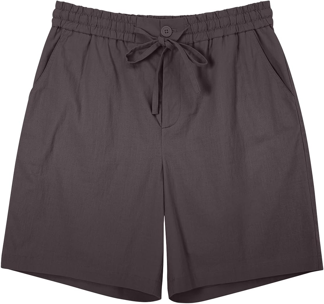 Herren Baumwolle Leinen Shorts Freizeit Kordelzug Shorts Stretch Sommer Strandkleidung - Bild 56 von 67