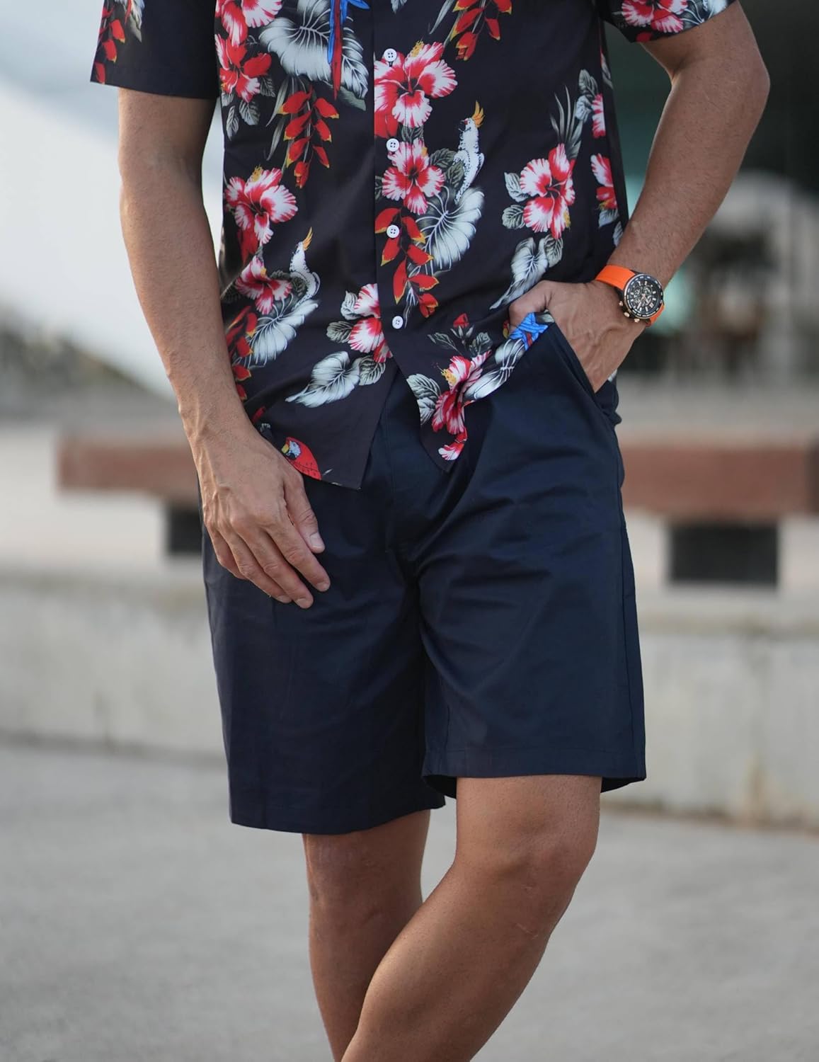 Men's Casual Shorts Cotton Elastic Waist Drawstring Shorts Summer Beach Shorts - Picture 27 of 85