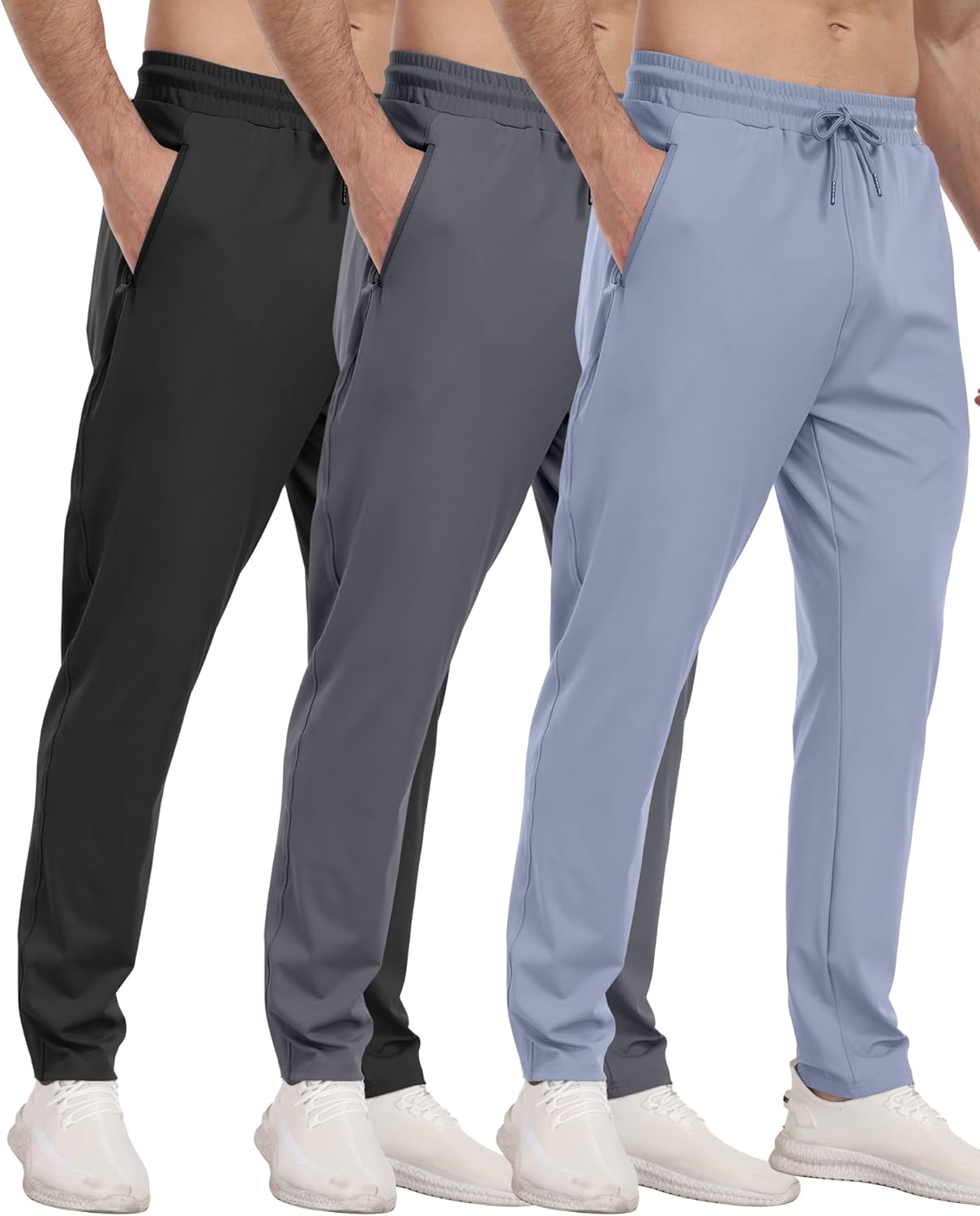 3er Pack Herren Sport Jogginghose mit Reißverschlusstaschen Training Gym Jogger Laufen - Bild 13 von 26