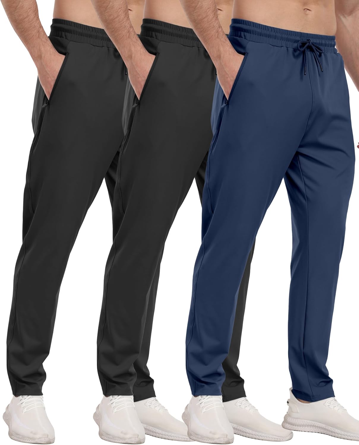 3er Pack Herren Sport Jogginghose mit Reißverschlusstaschen Training Gym Jogger Laufen - Bild 15 von 26
