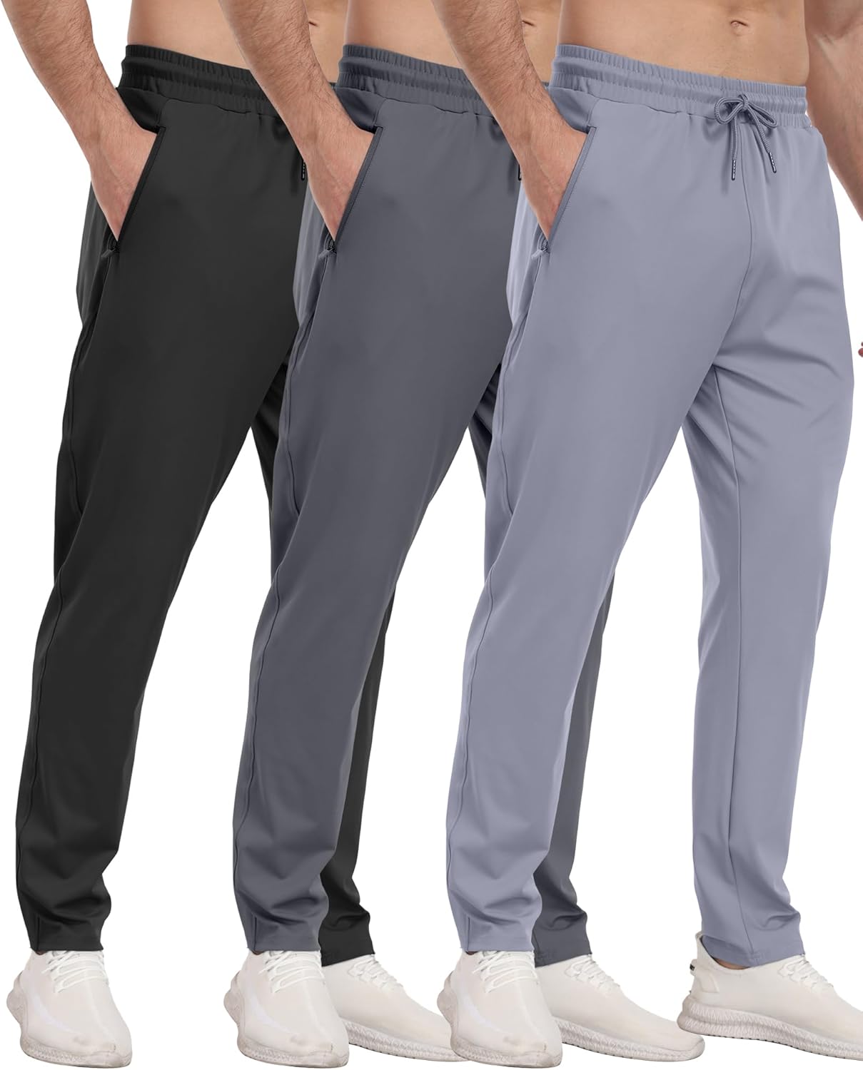 3er Pack Herren Sport Jogginghose mit Reißverschlusstaschen Training Gym Jogger Laufen - Bild 17 von 26