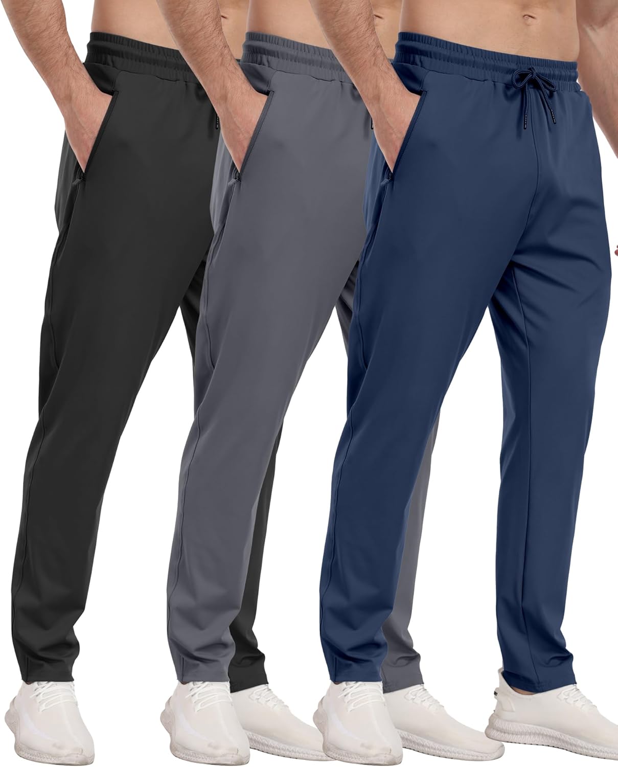 3er Pack Herren Sport Jogginghose mit Reißverschlusstaschen Training Gym Jogger Laufen - Bild 18 von 26