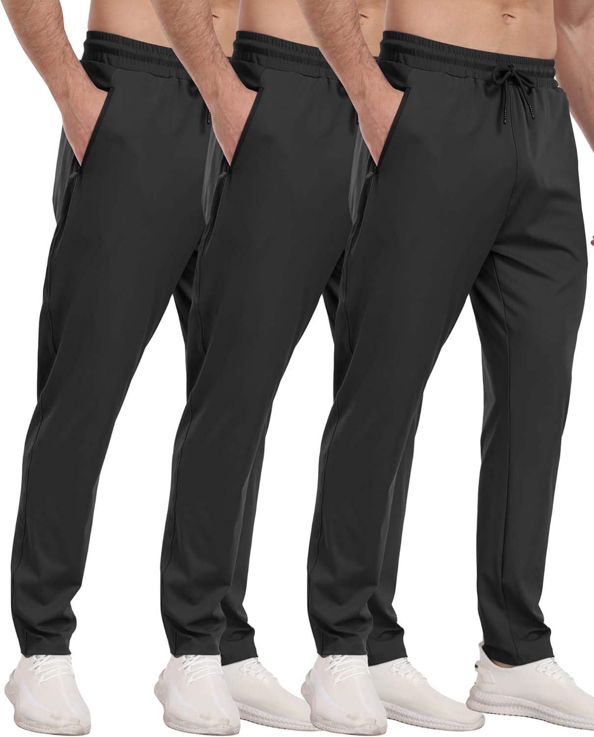 3er Pack Herren Sport Jogginghose mit Reißverschlusstaschen Training Gym Jogger Laufen - Bild 19 von 26