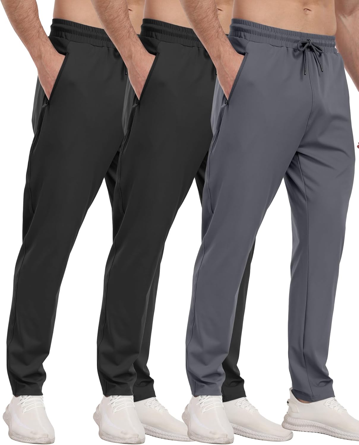 3er Pack Herren Sport Jogginghose mit Reißverschlusstaschen Training Gym Jogger Laufen - Bild 20 von 26