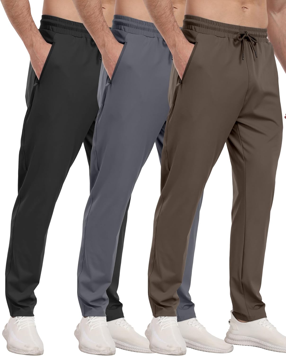 3er Pack Herren Sport Jogginghose mit Reißverschlusstaschen Training Gym Jogger Laufen - Bild 21 von 26
