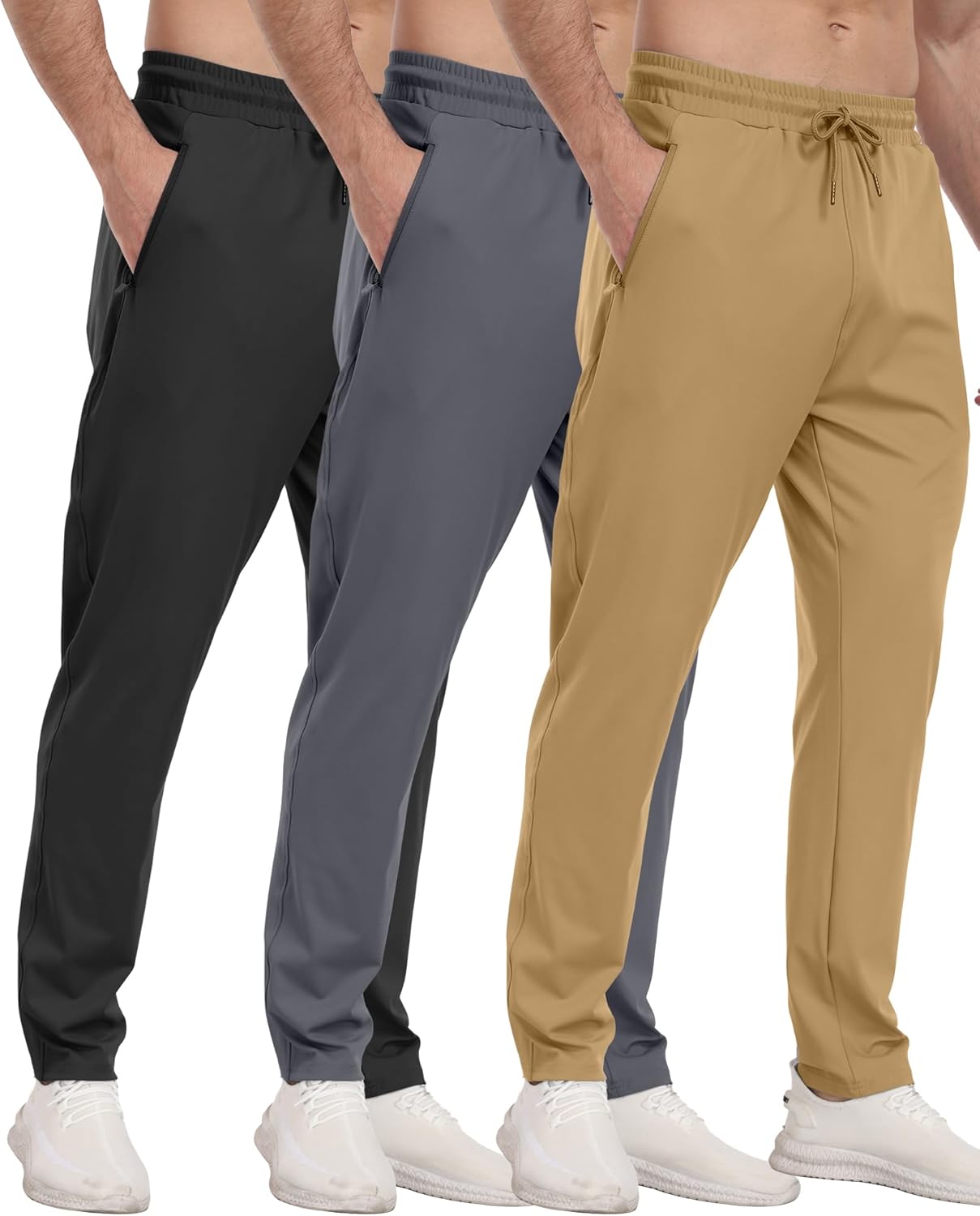 3er Pack Herren Sport Jogginghose mit Reißverschlusstaschen Training Gym Jogger Laufen - Bild 23 von 26