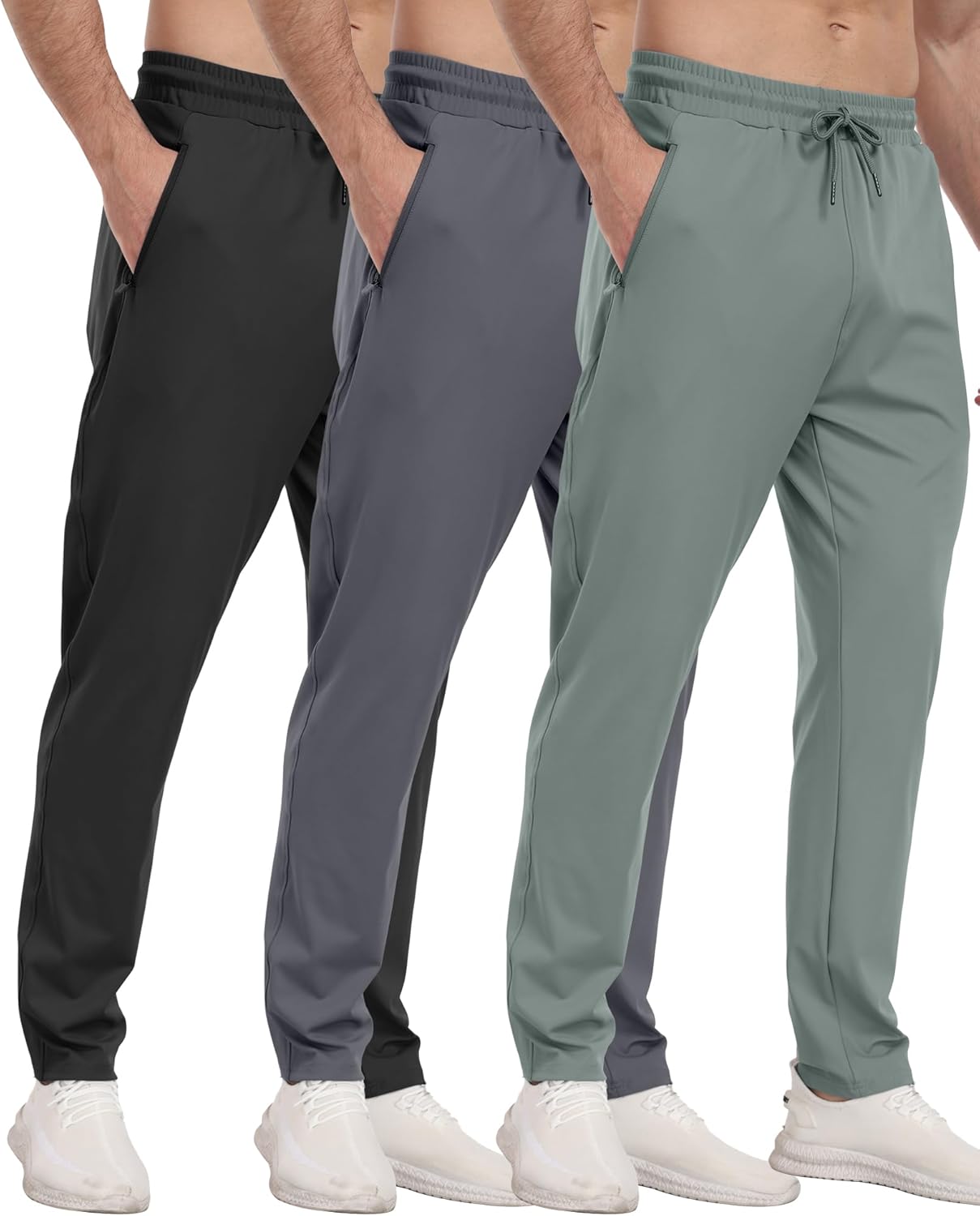 3er Pack Herren Sport Jogginghose mit Reißverschlusstaschen Training Gym Jogger Laufen - Bild 24 von 26