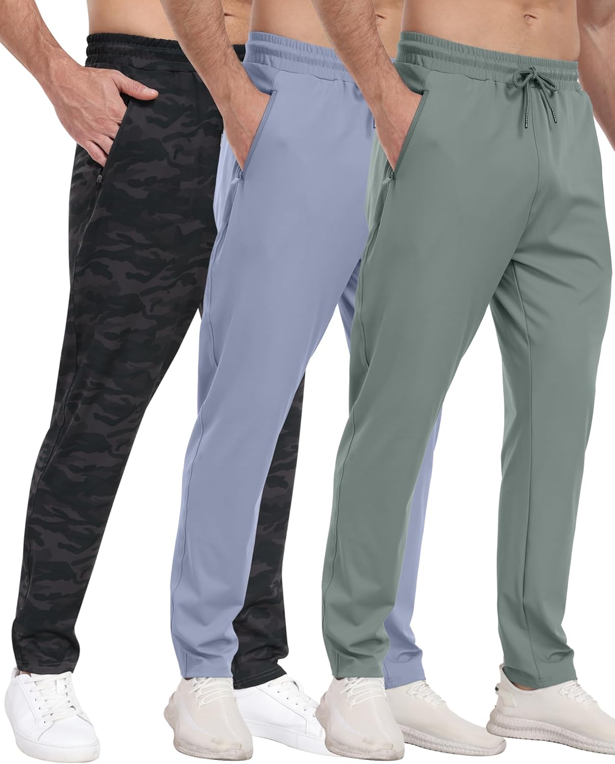 3er Pack Herren Sport Jogginghose mit Reißverschlusstaschen Training Gym Jogger Laufen - Bild 26 von 26